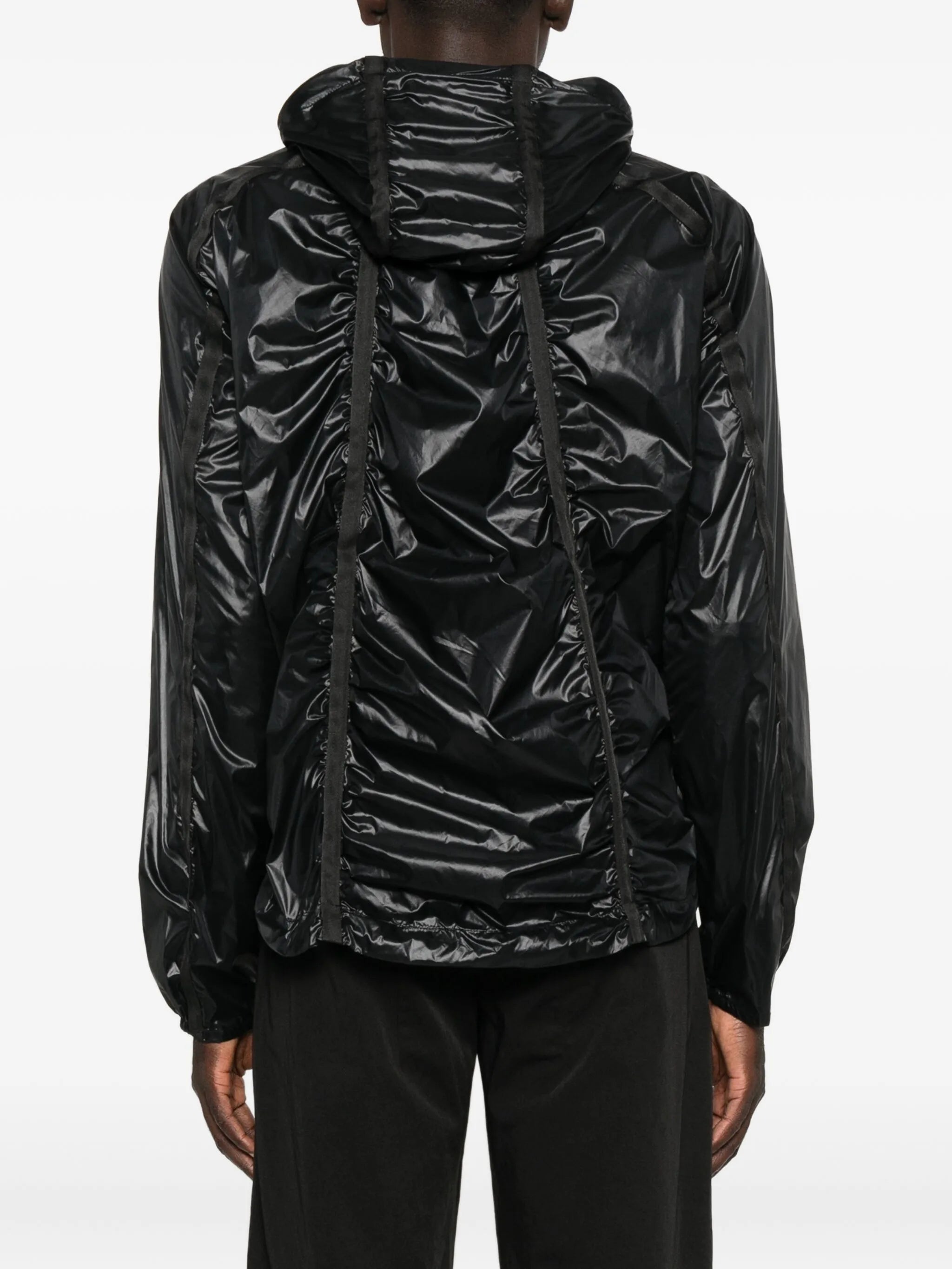 hooded panelled jacket