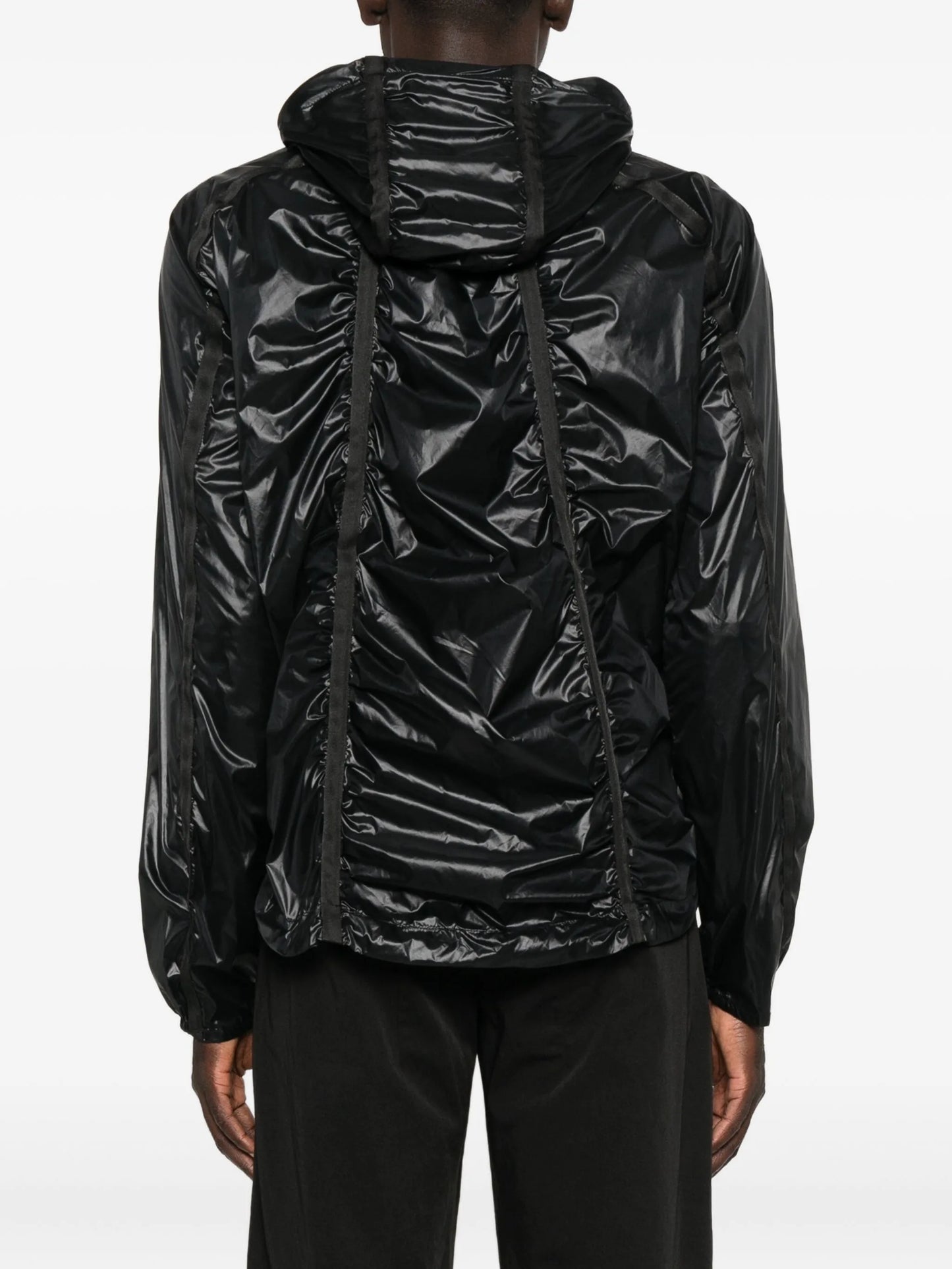 hooded panelled jacket