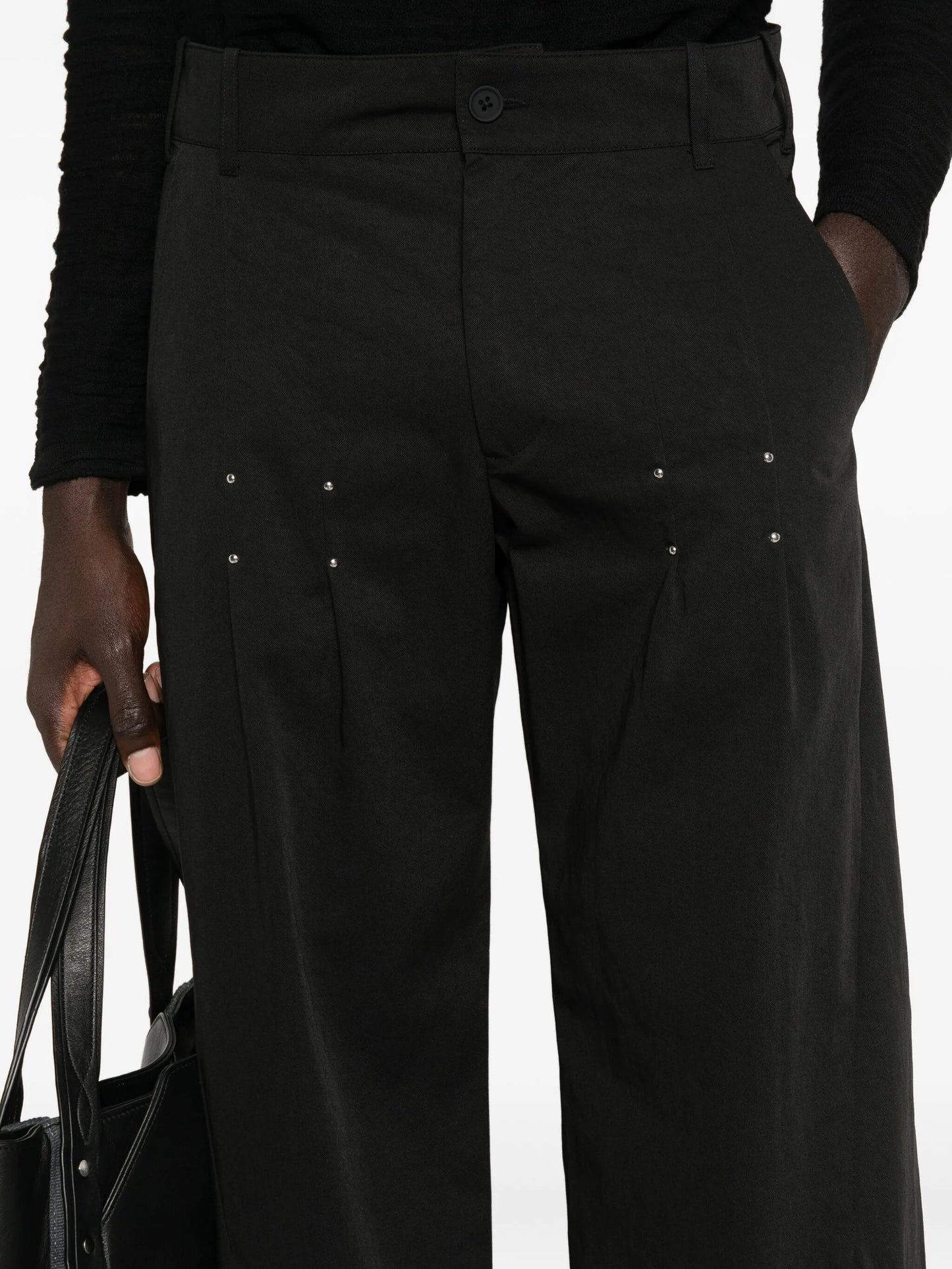 stud-embellished trousers