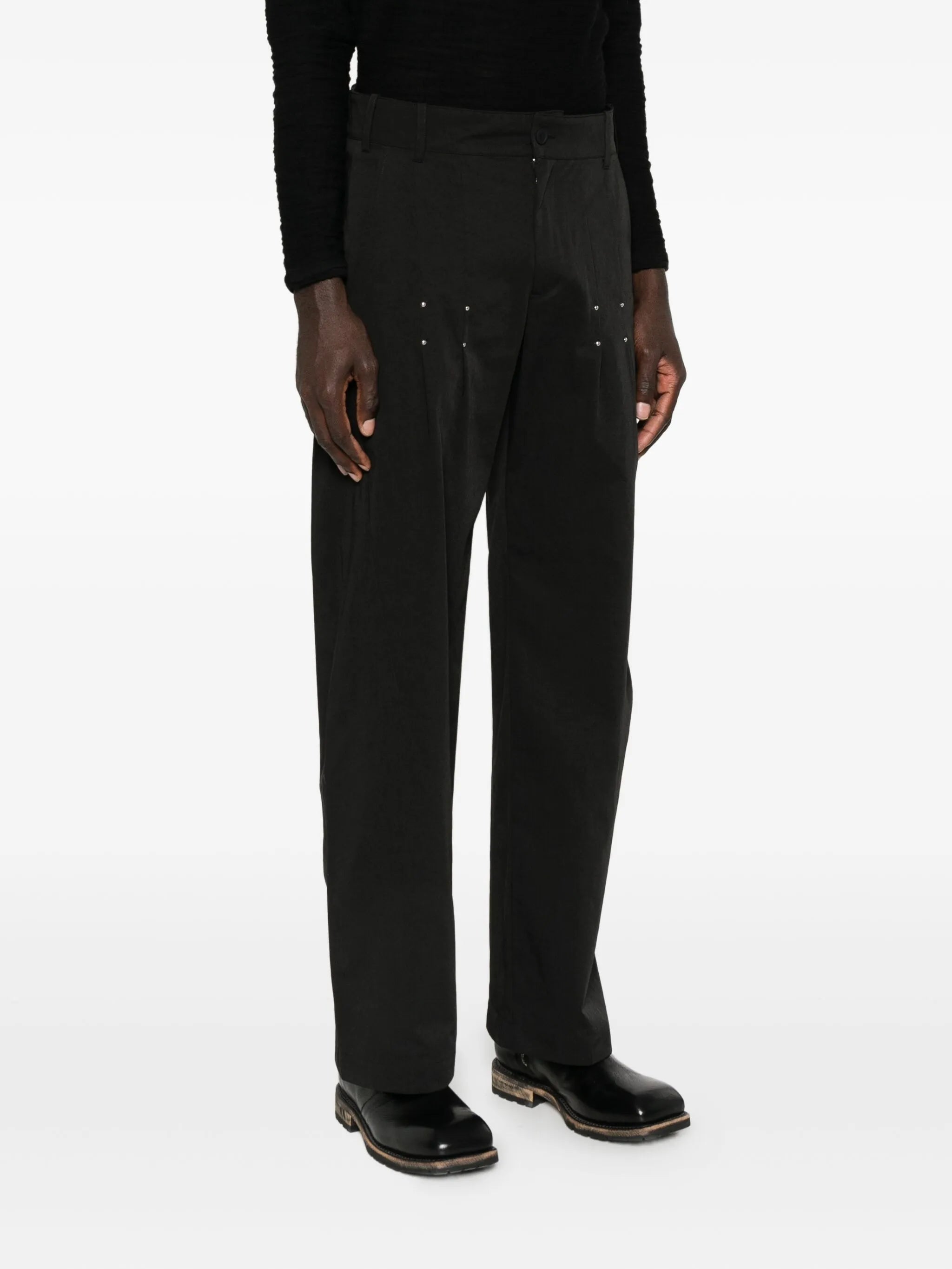 stud-embellished trousers