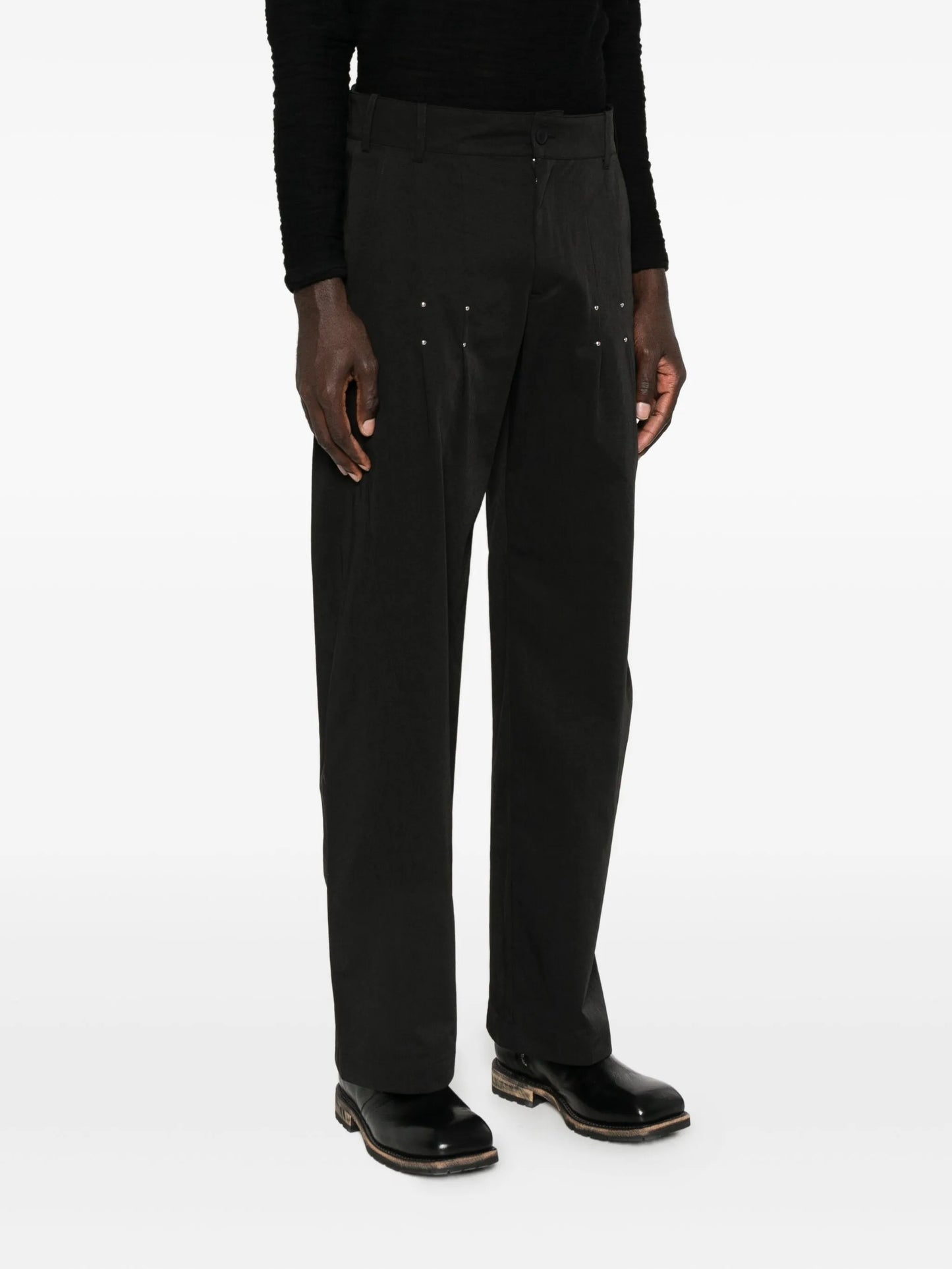 stud-embellished trousers