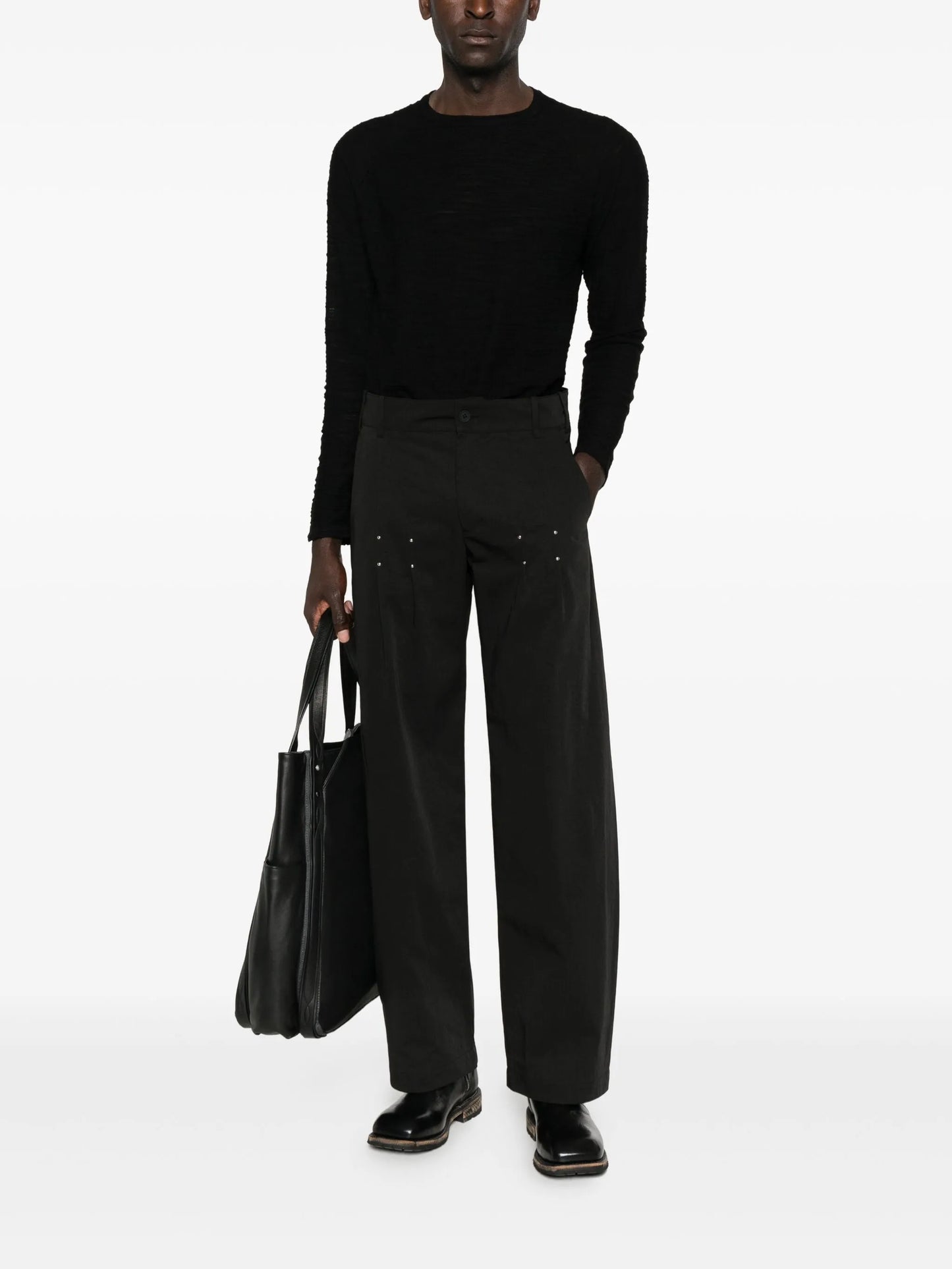 stud-embellished trousers