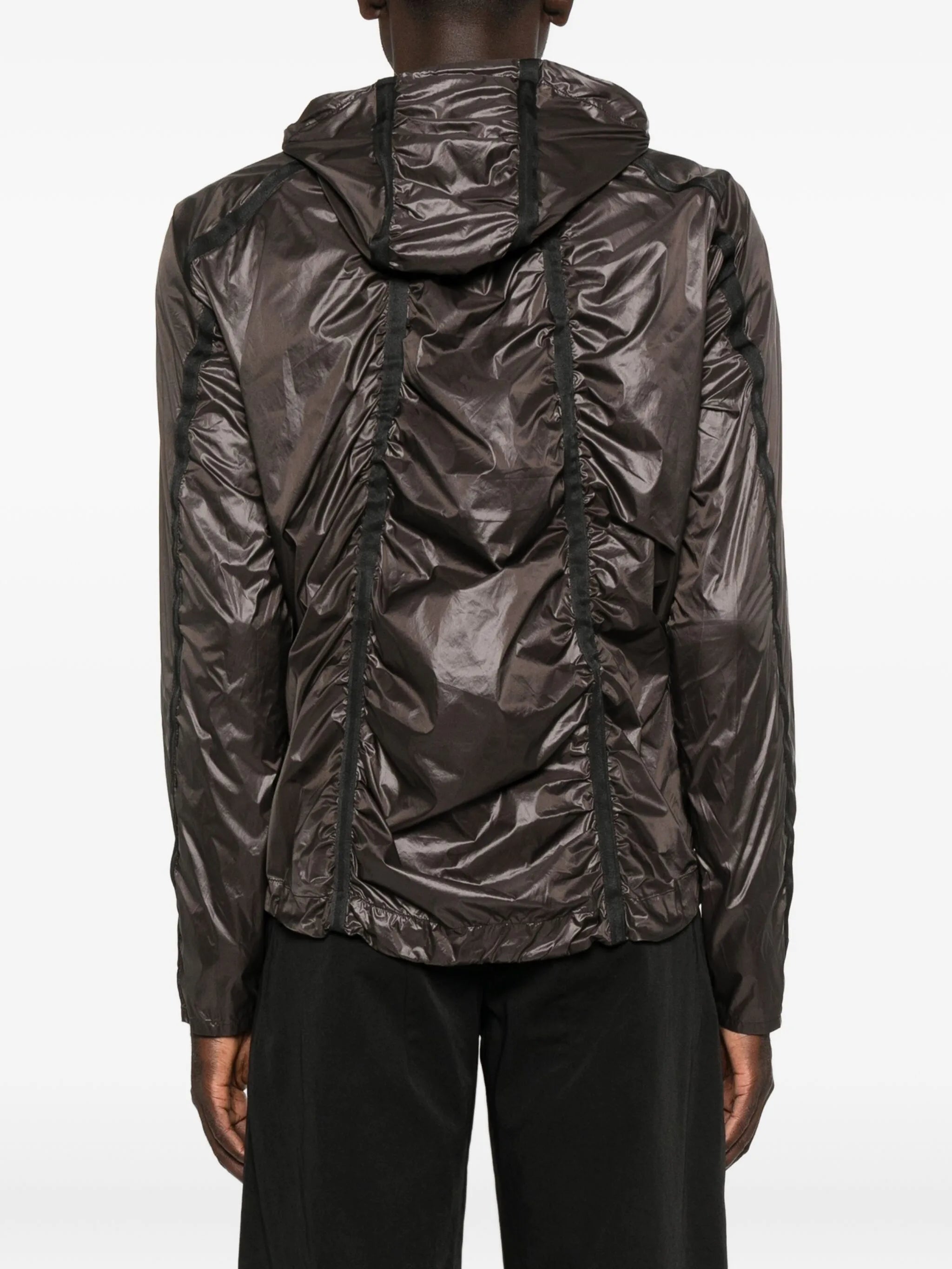 hooded panelled jacket