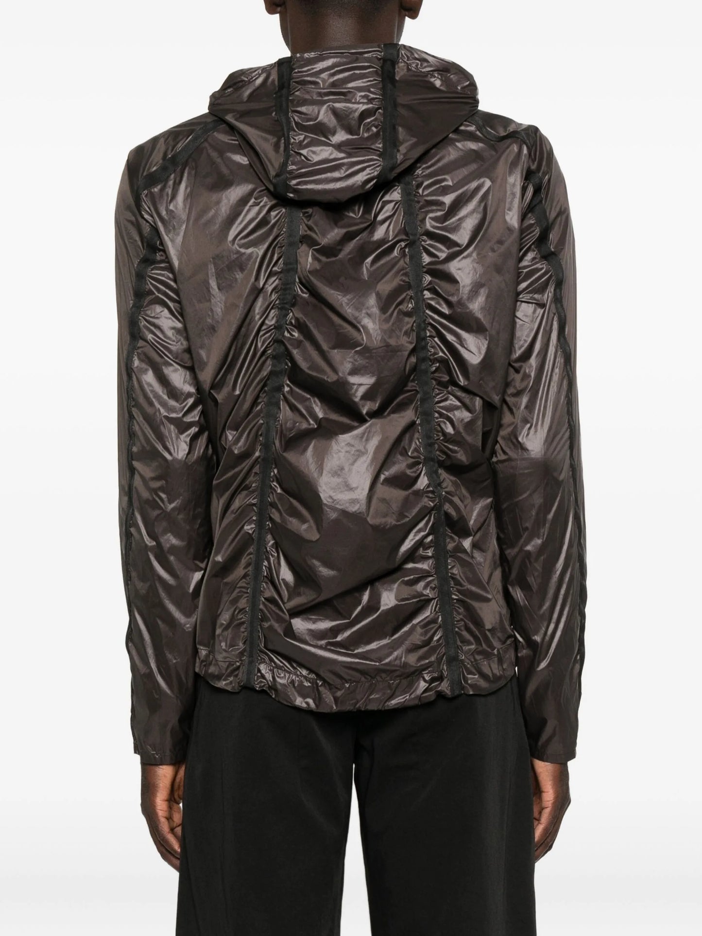 hooded panelled jacket