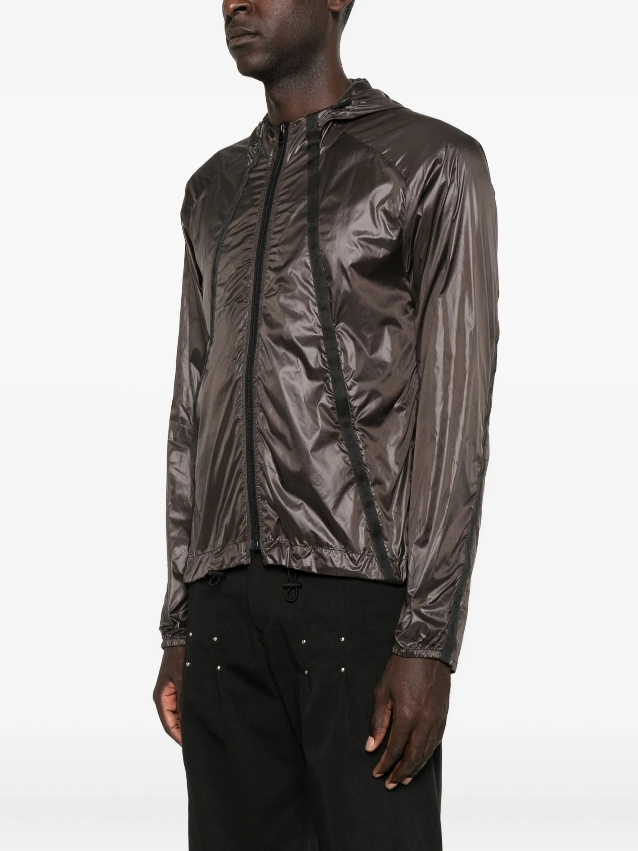 hooded panelled jacket