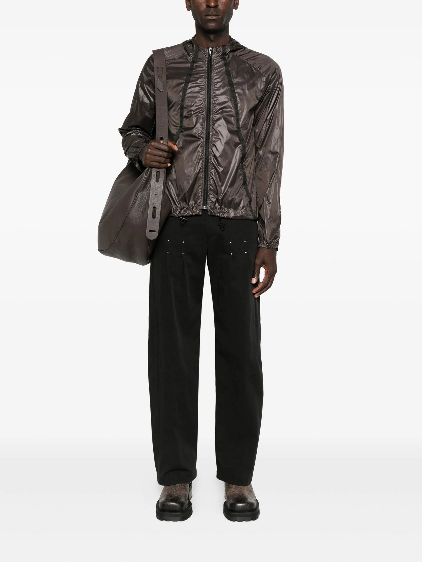 hooded panelled jacket