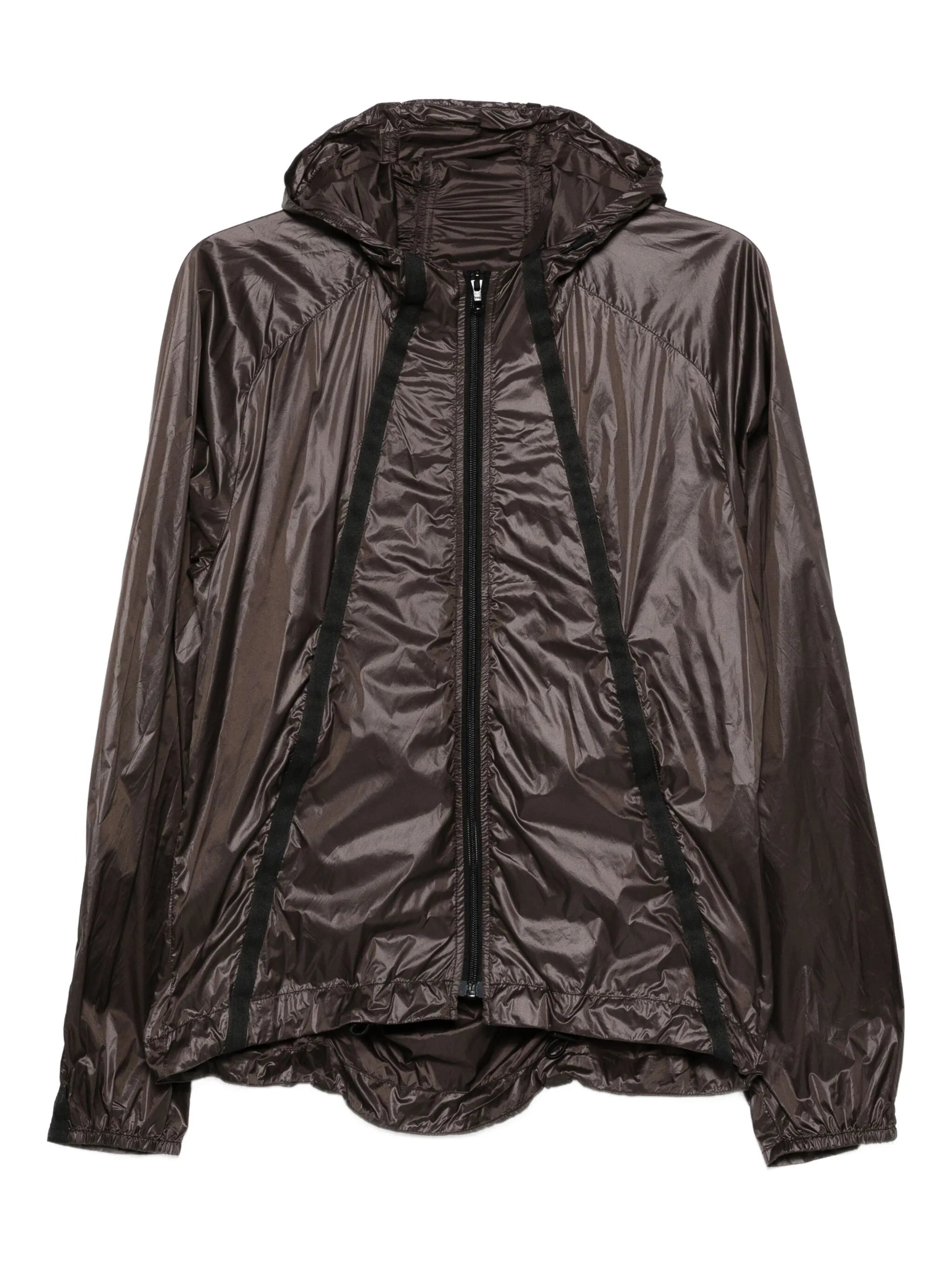 hooded panelled jacket