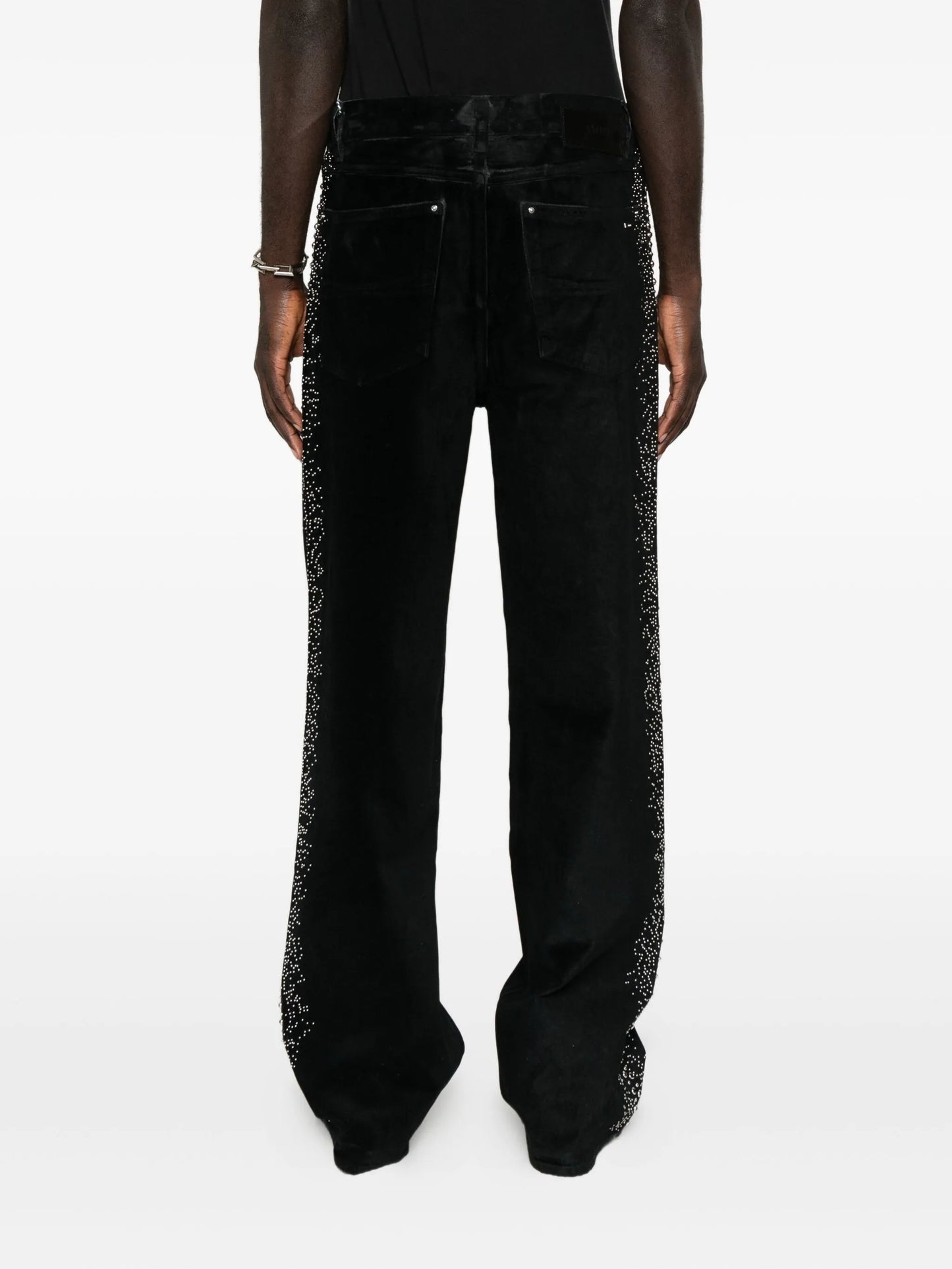 embellished velvet jeans