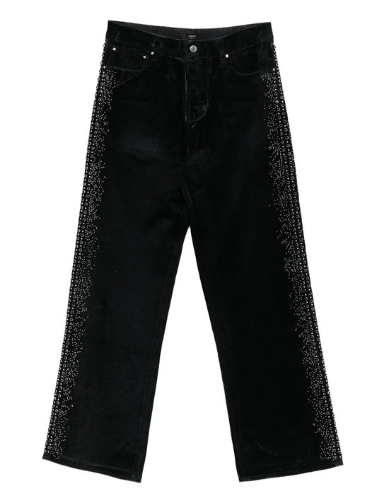 embellished velvet jeans
