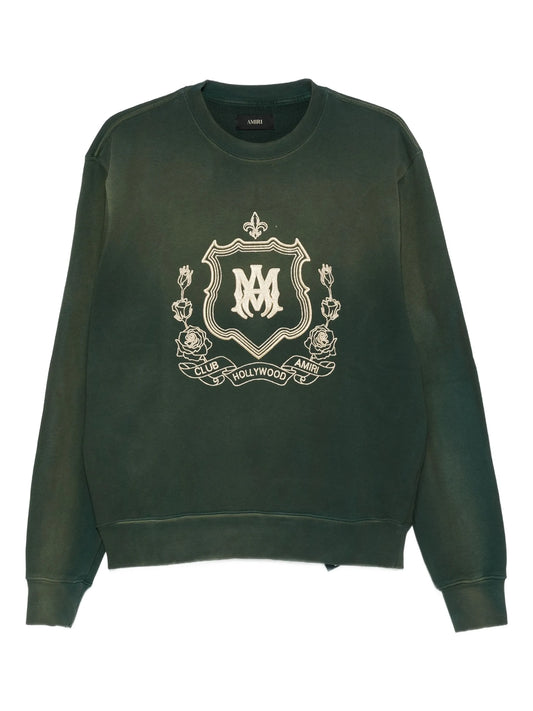 crest-embroidered sweatshirt
