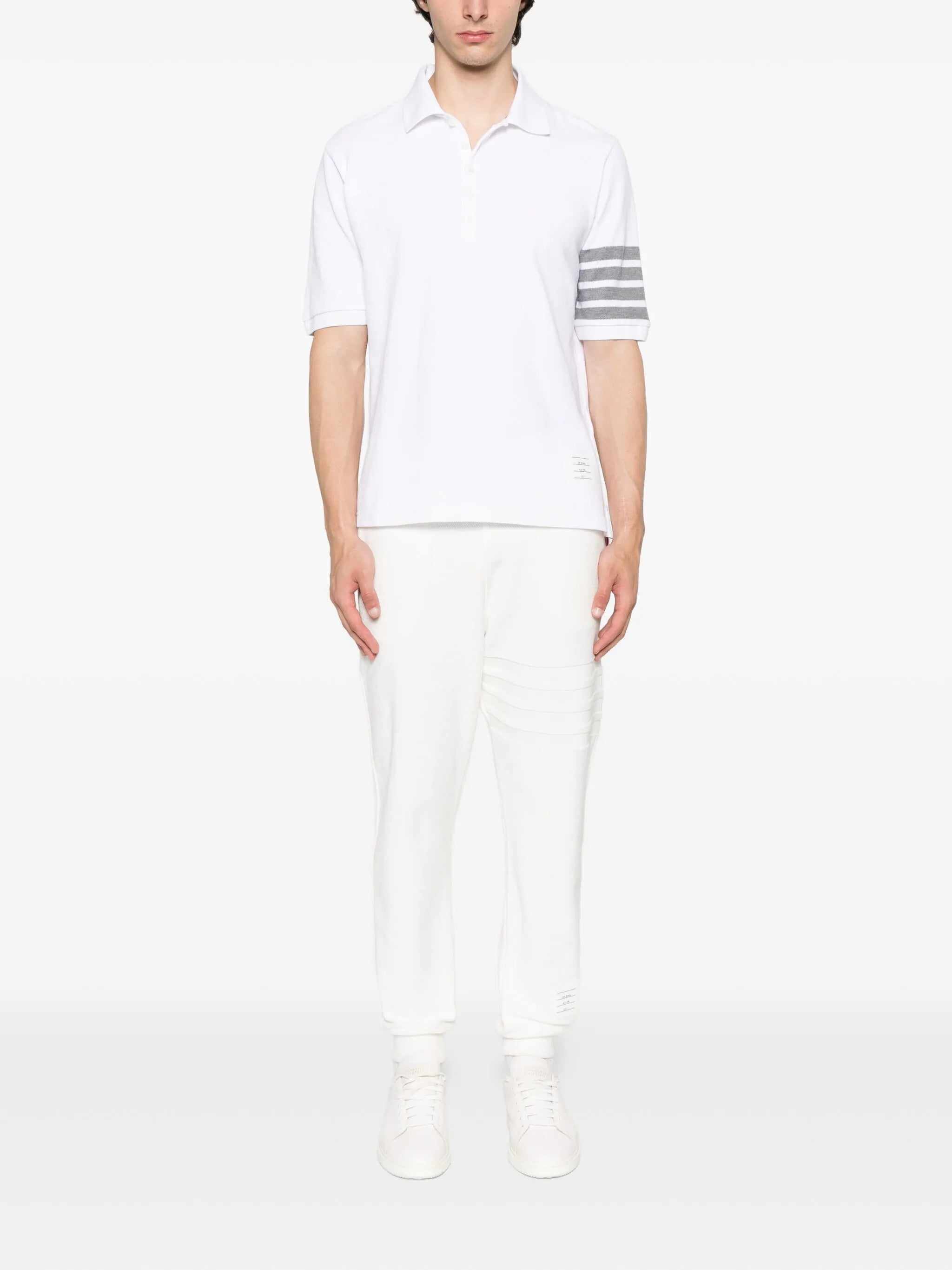 four-stripe cotton polo shirt