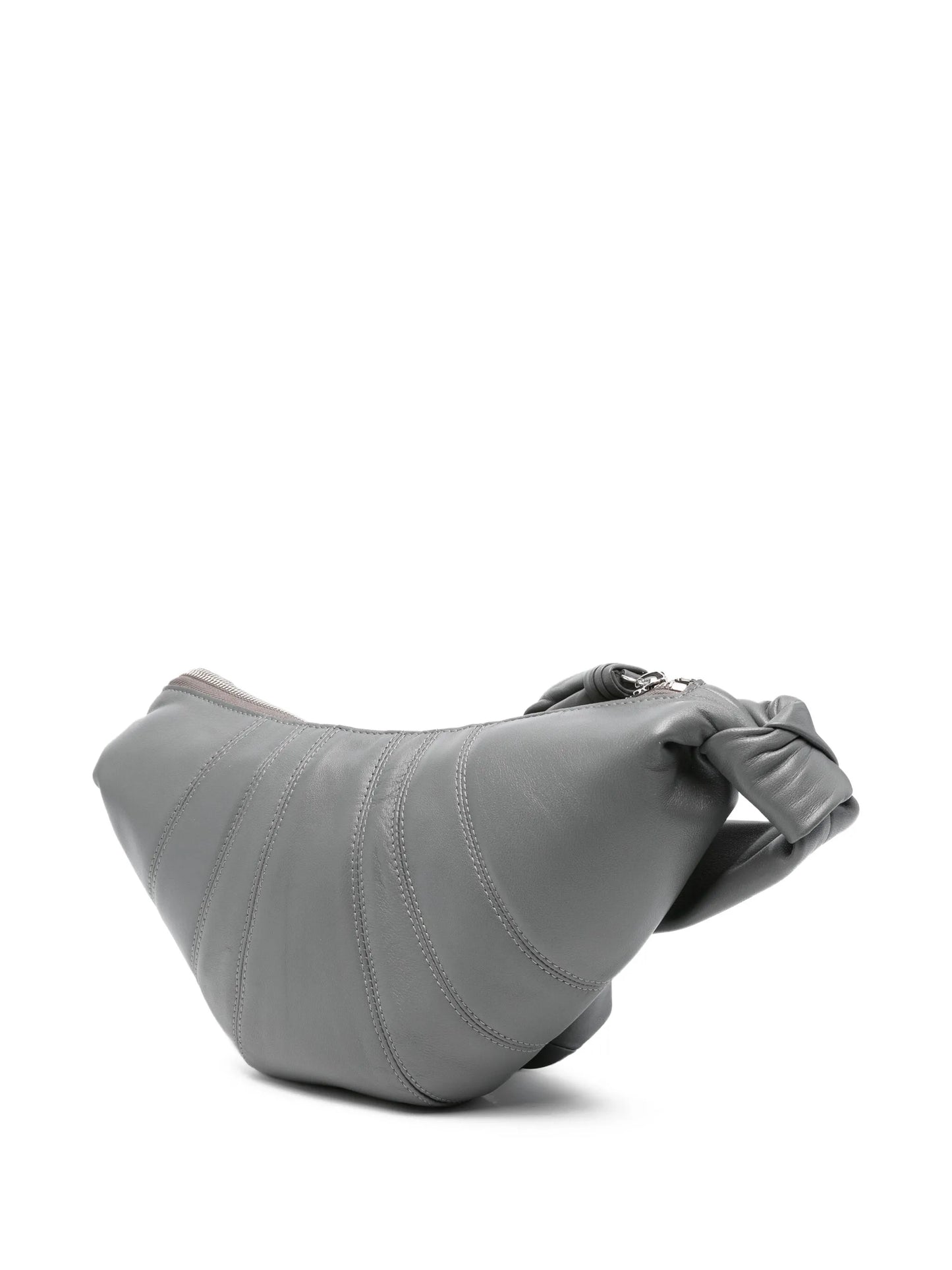 Croissant knotted lambskin shoulder bag