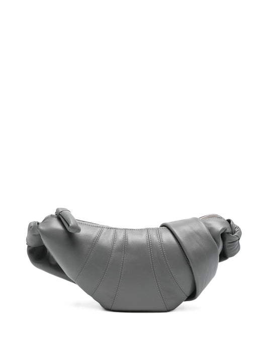 Croissant knotted lambskin shoulder bag