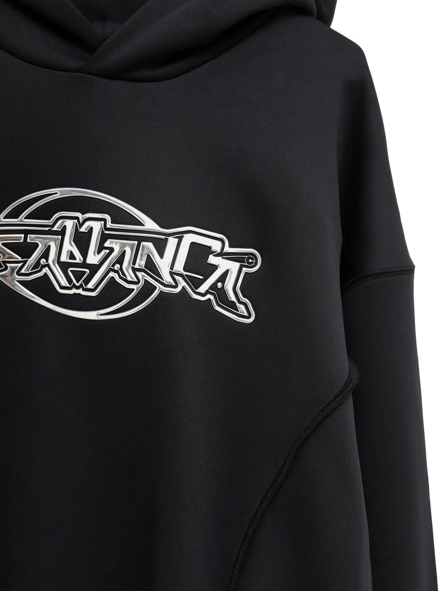 panelled logo hoodie