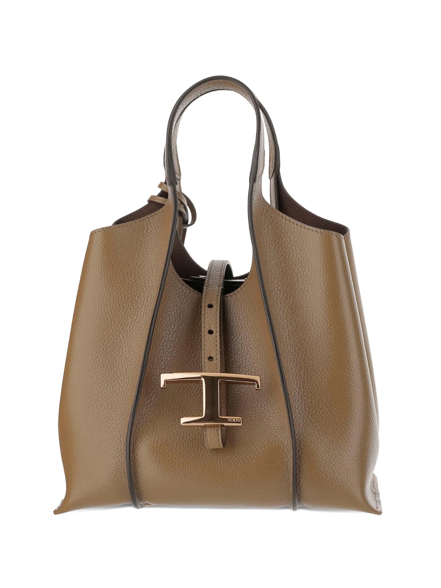 leather T-buckle shoulder bag
