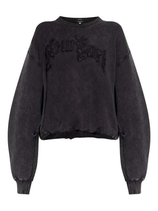 frayed-embellished sweatshirt