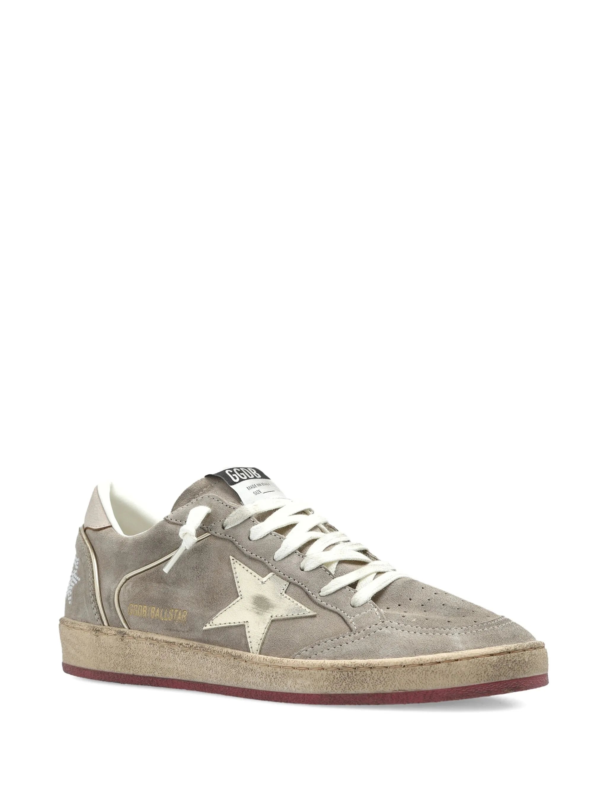 Ball Star suede with metallic leather star and bead lettering sneakers