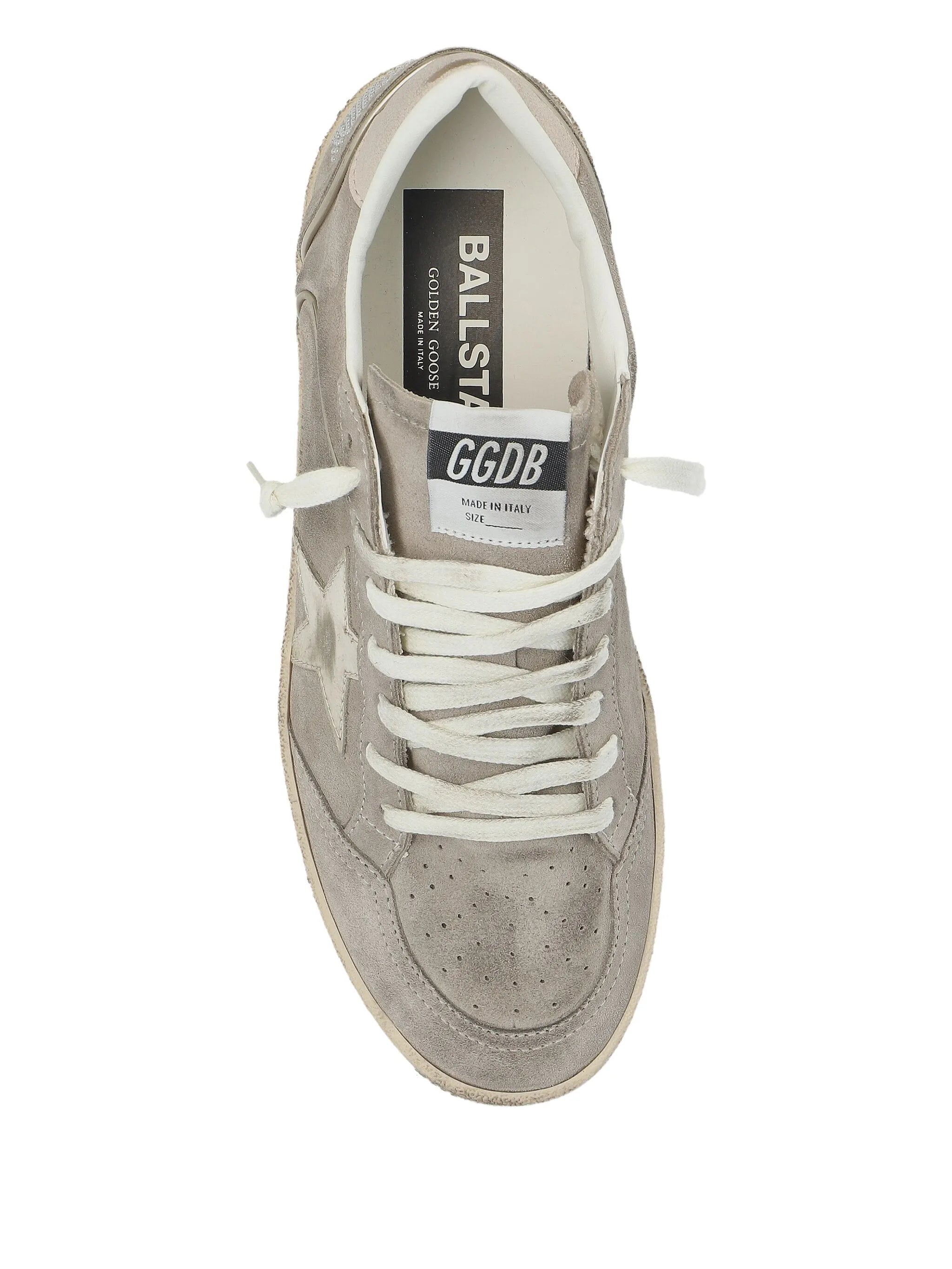 Ball Star suede with metallic leather star and bead lettering sneakers