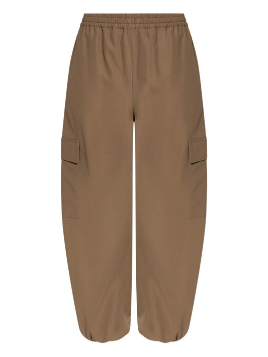 elasticated tapered trousers
