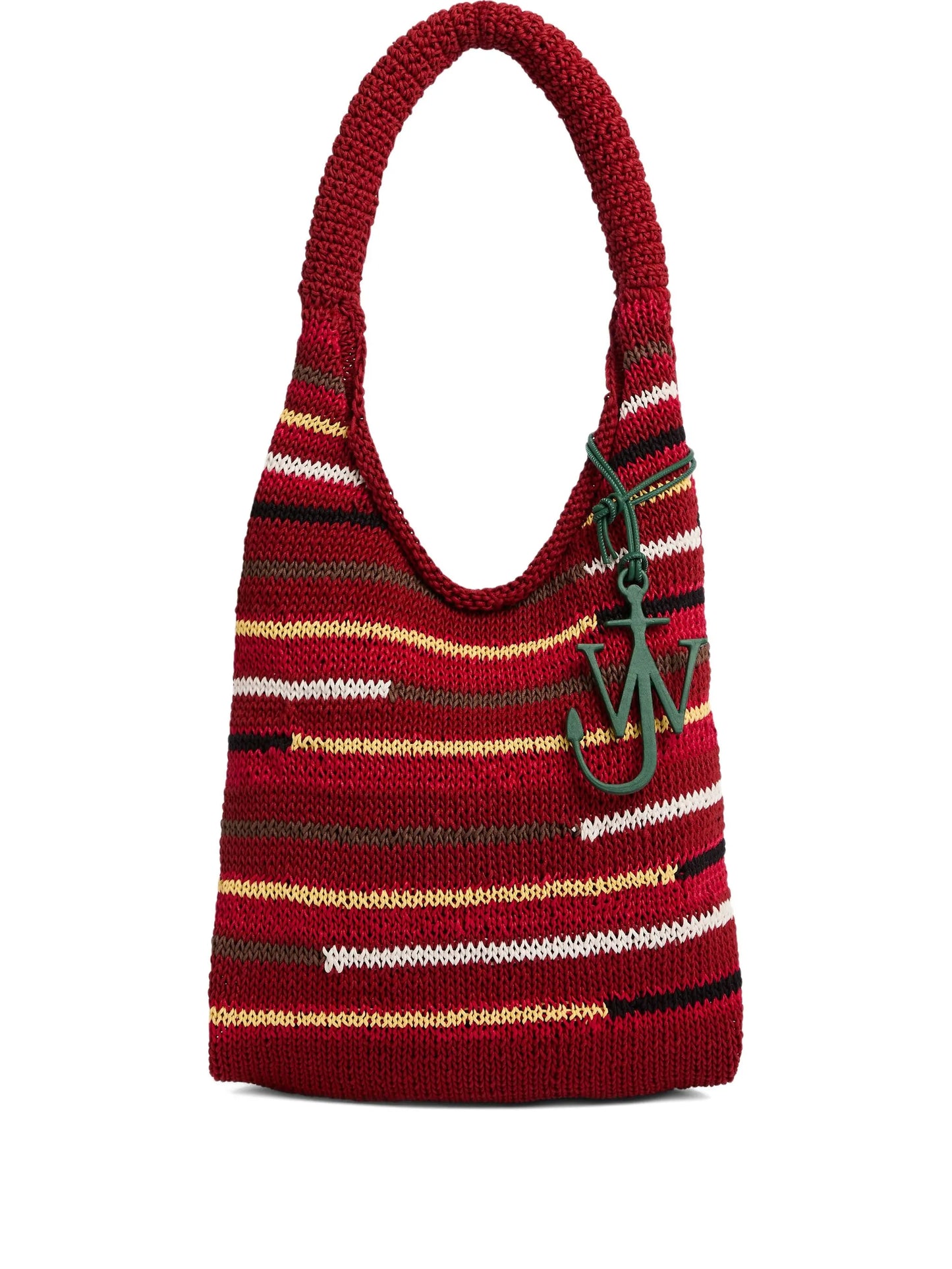 striped knitted shoulder bag