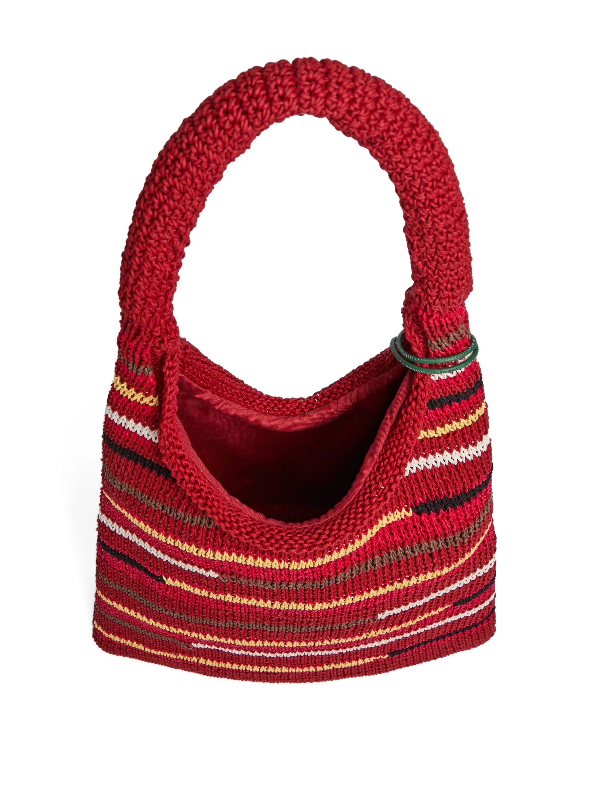 striped knitted shoulder bag