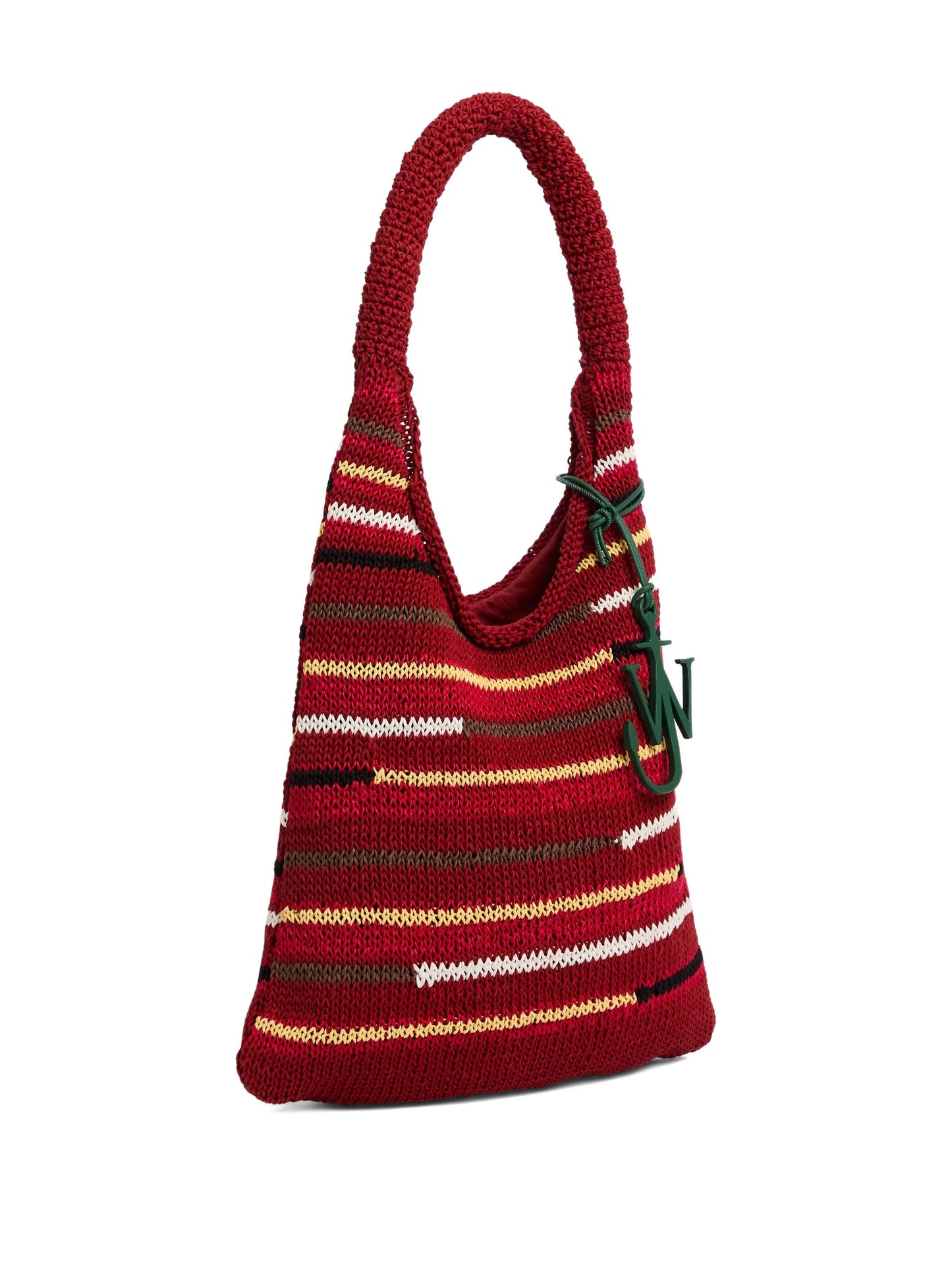 striped knitted shoulder bag