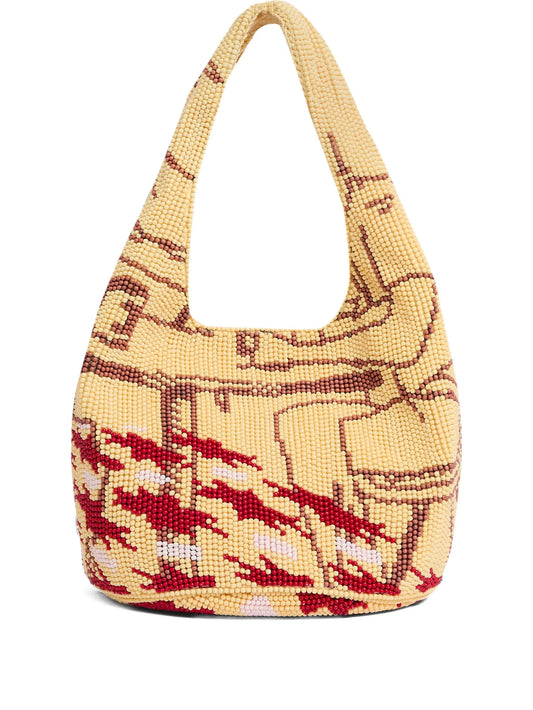 beaded-pattern shoulder bag