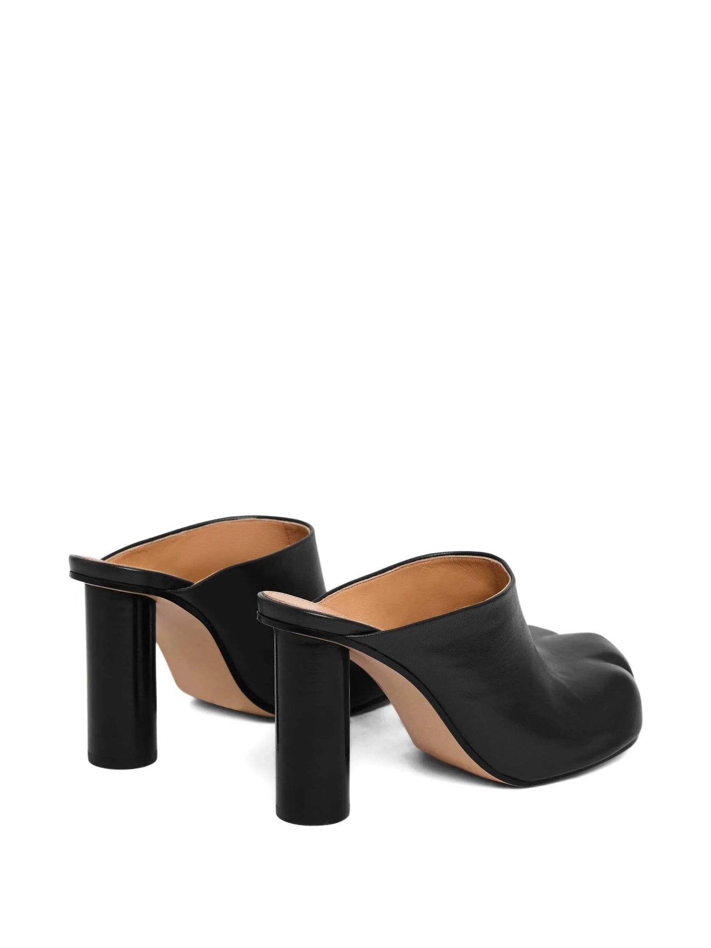 leather heeled mules
