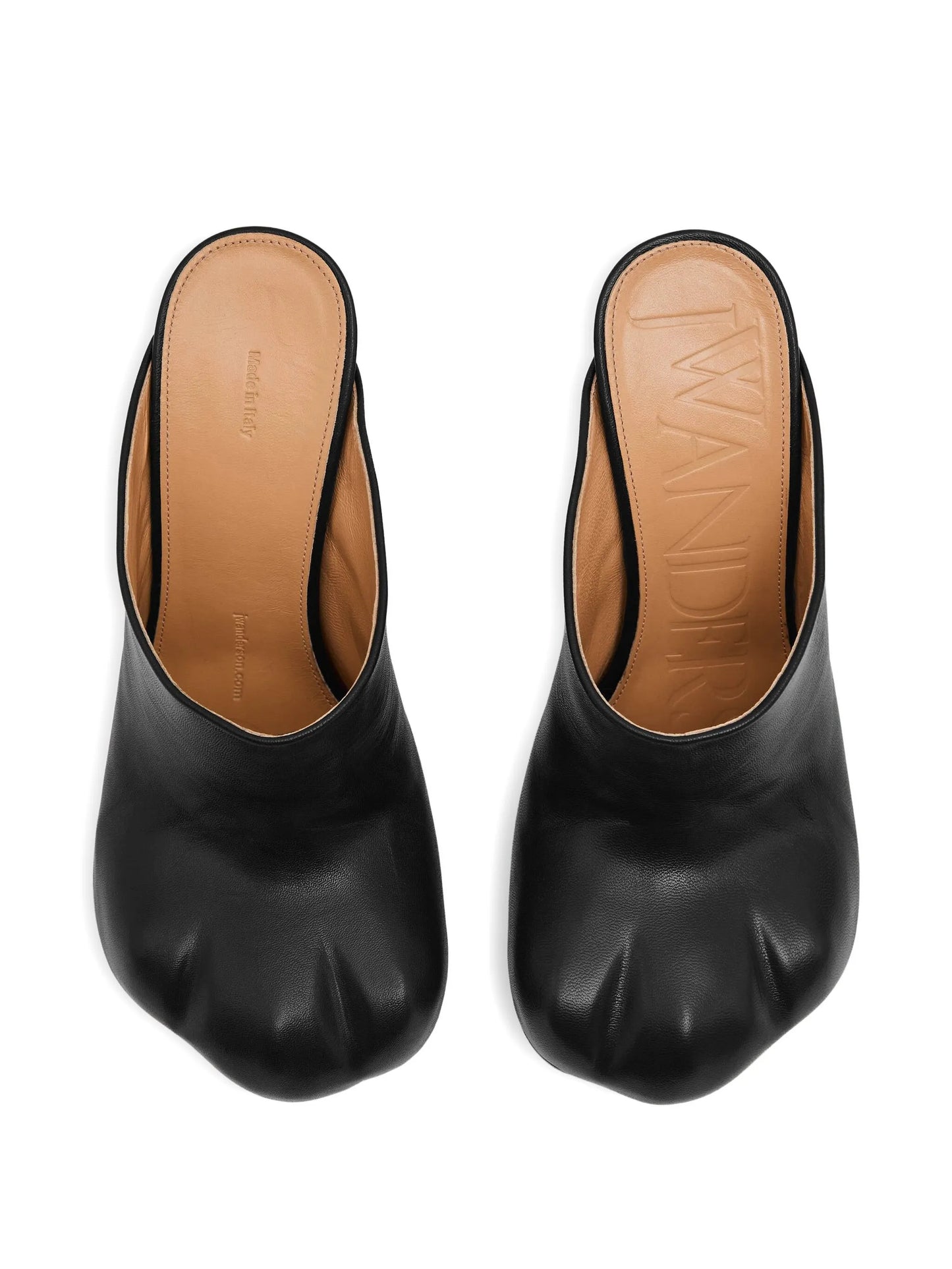 leather heeled mules