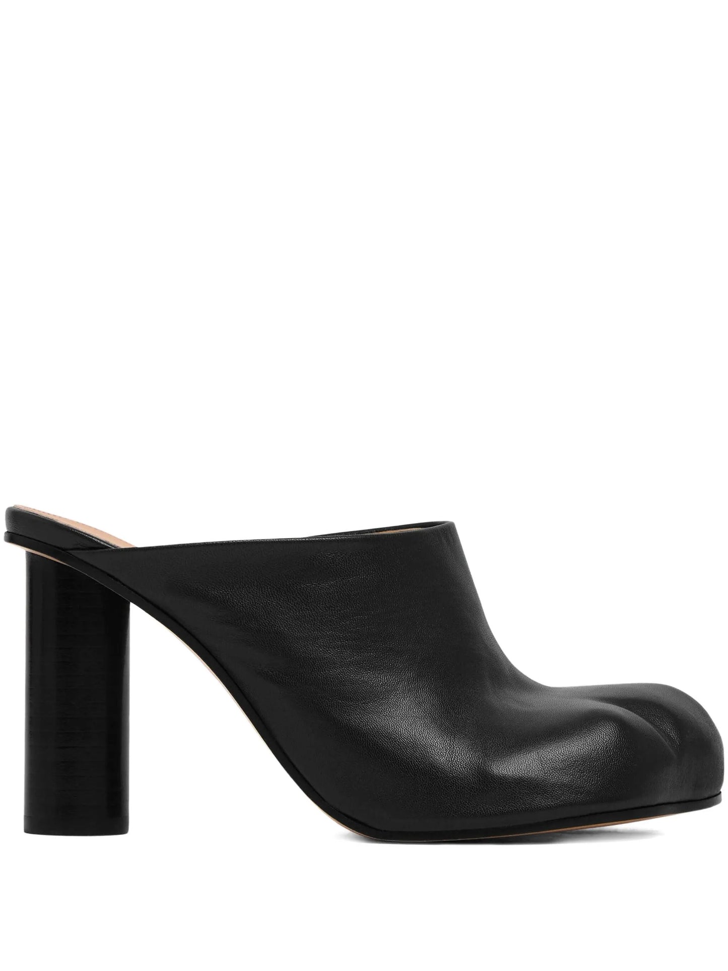 leather heeled mules