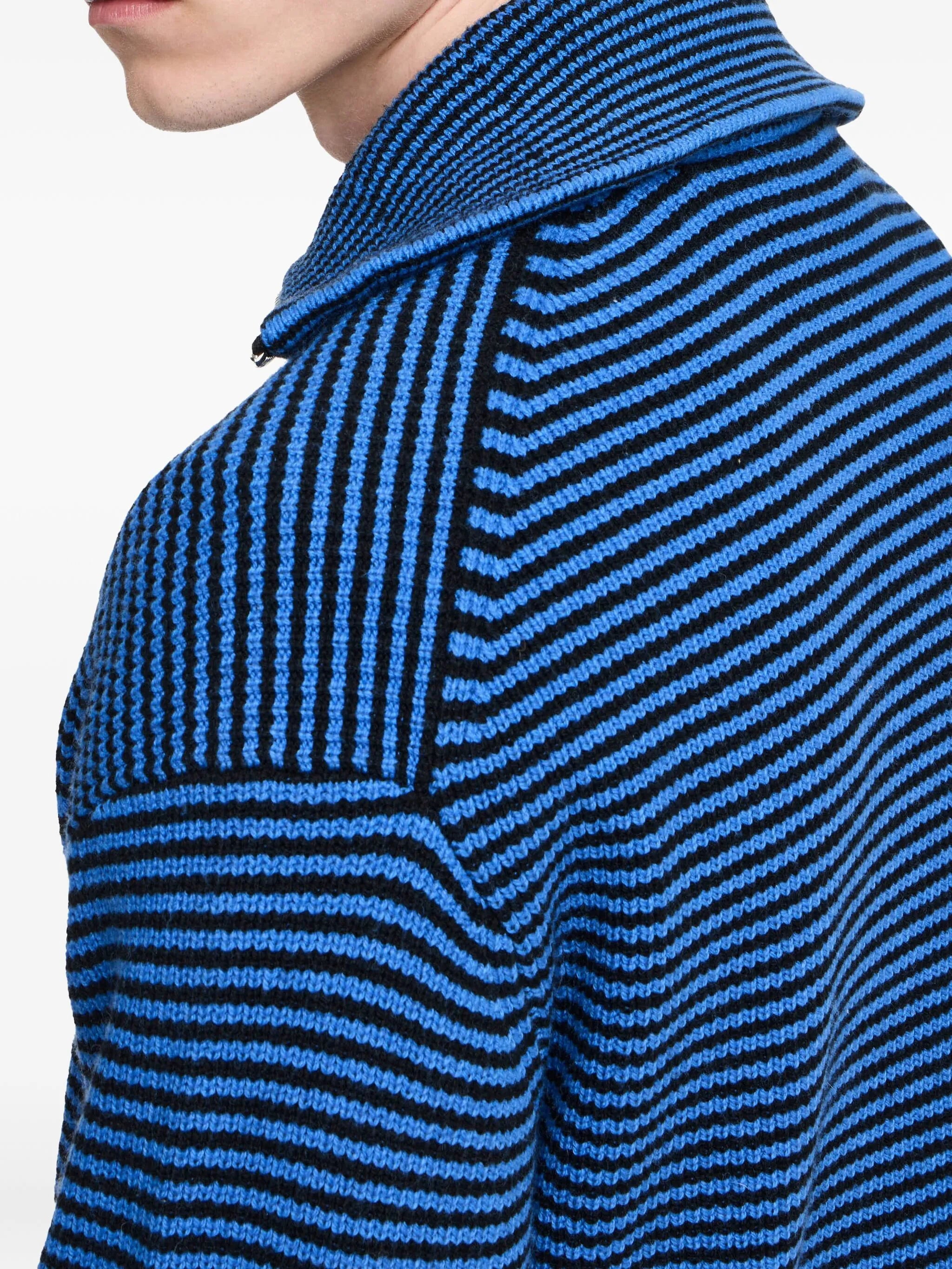 striped zip-up sweater