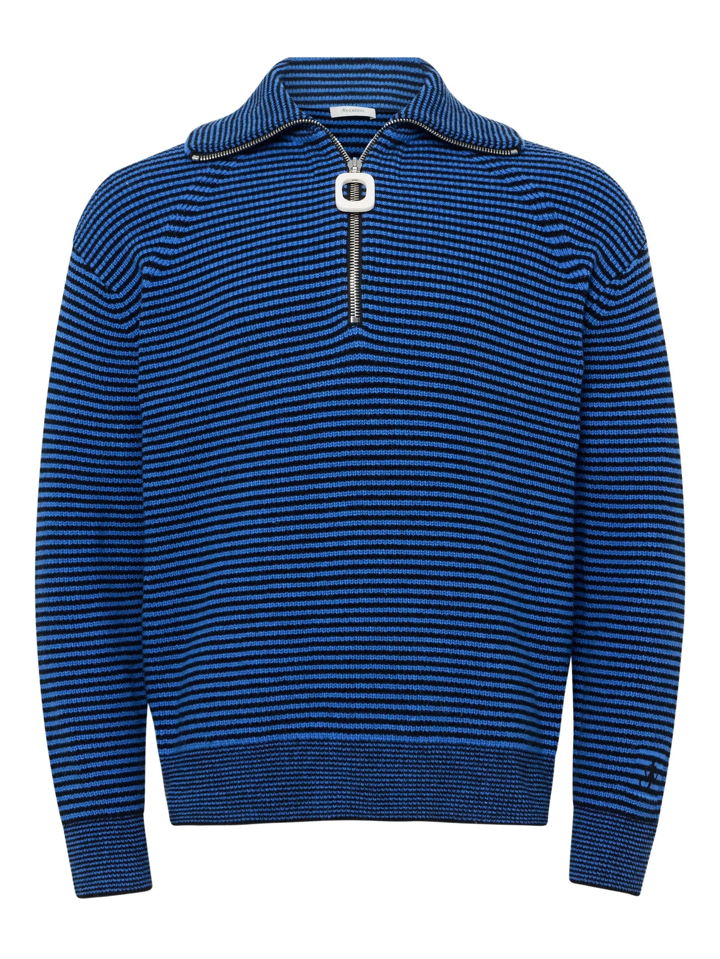 striped zip-up sweater