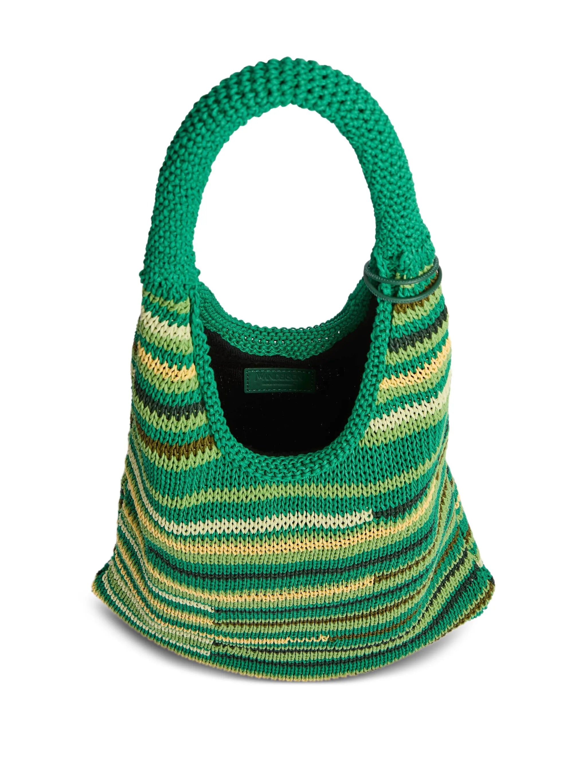 striped knitted shoulder bag