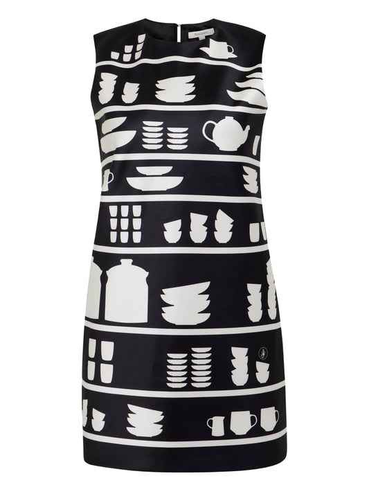 pottery-print mini dress