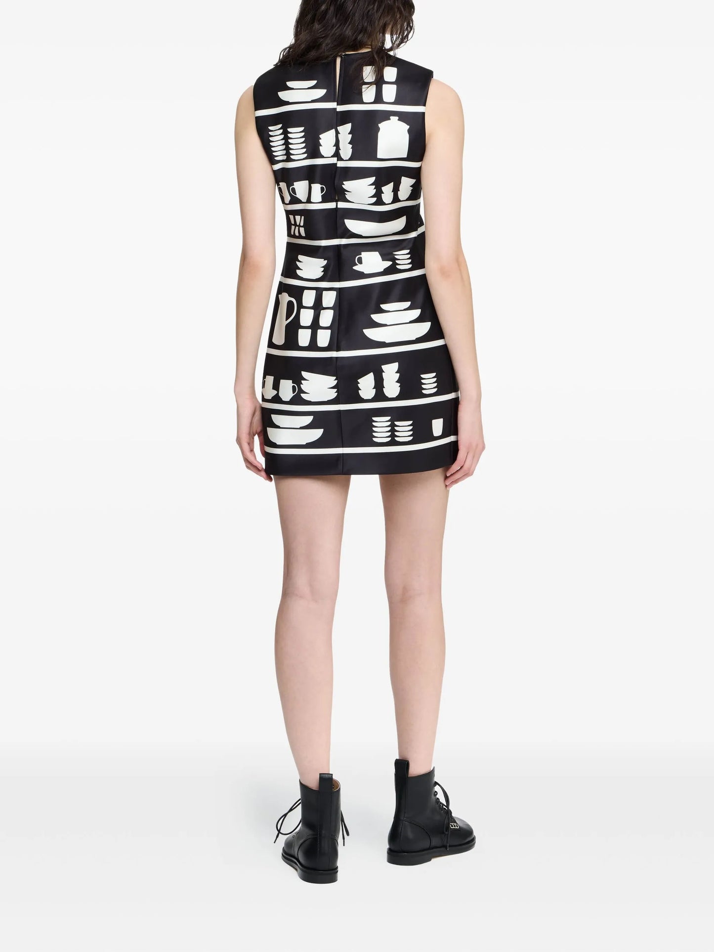pottery-print mini dress