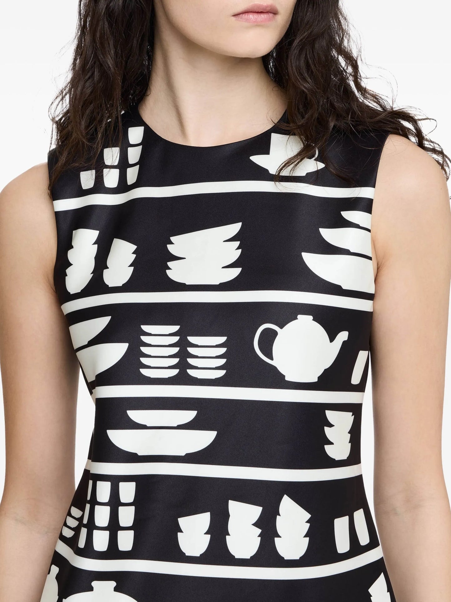 pottery-print mini dress