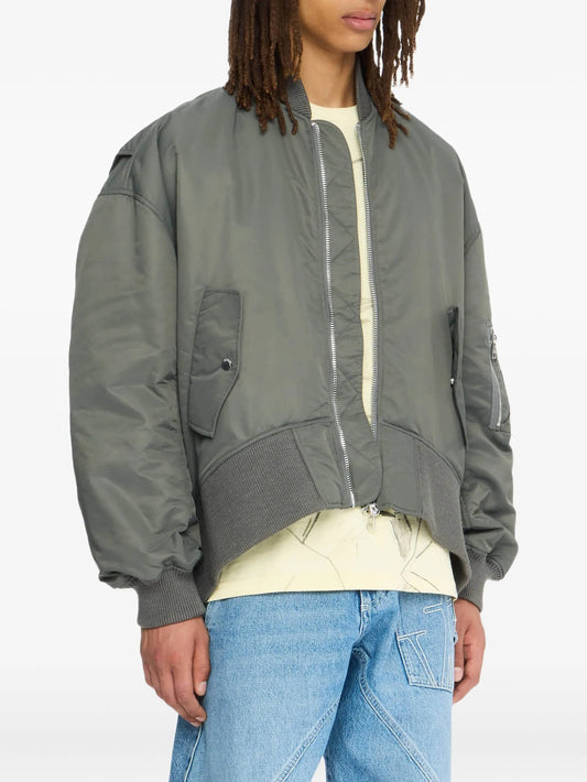 zip-fastening bomber jacket