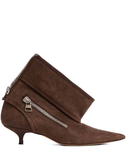kitten-heel biker boots