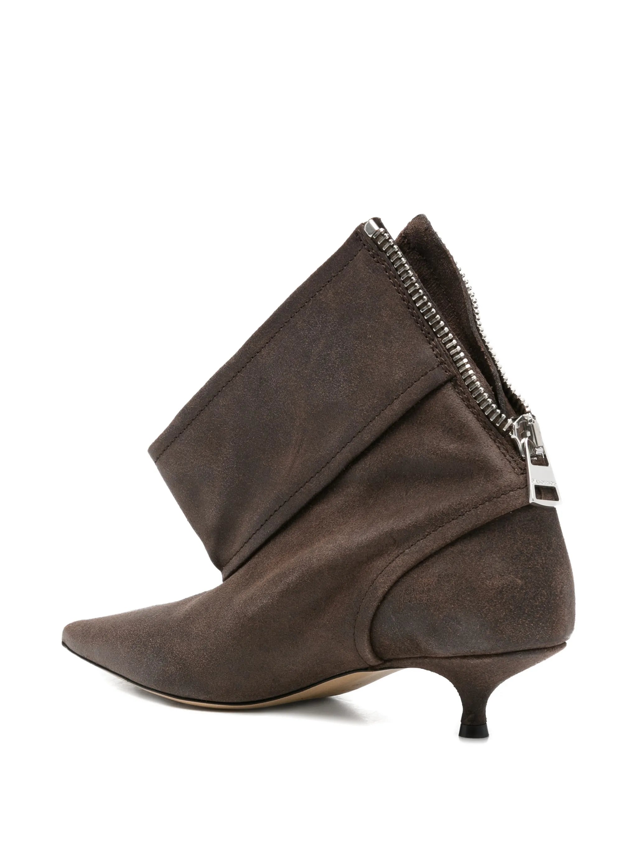 kitten-heel biker boots