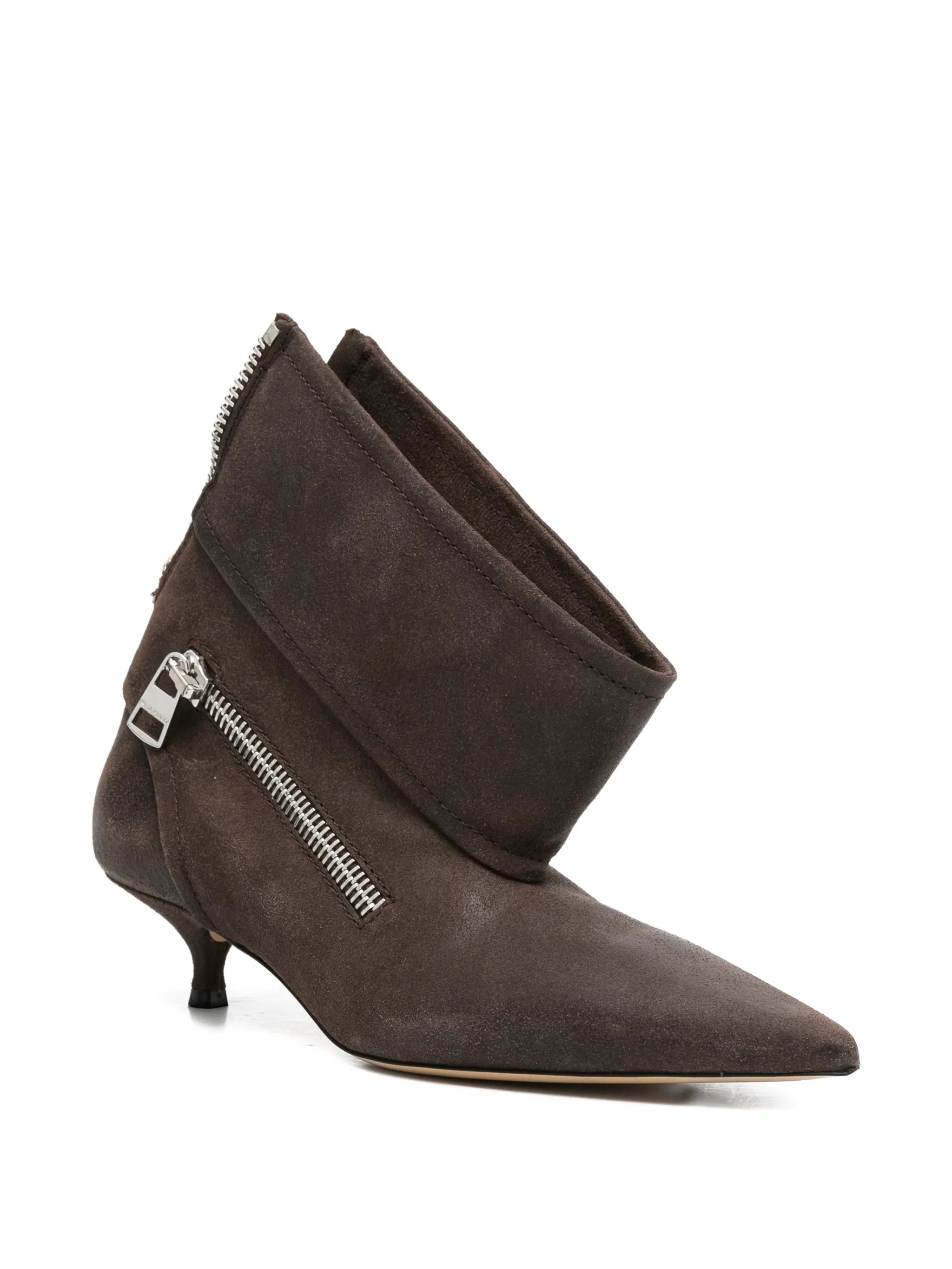 kitten-heel biker boots