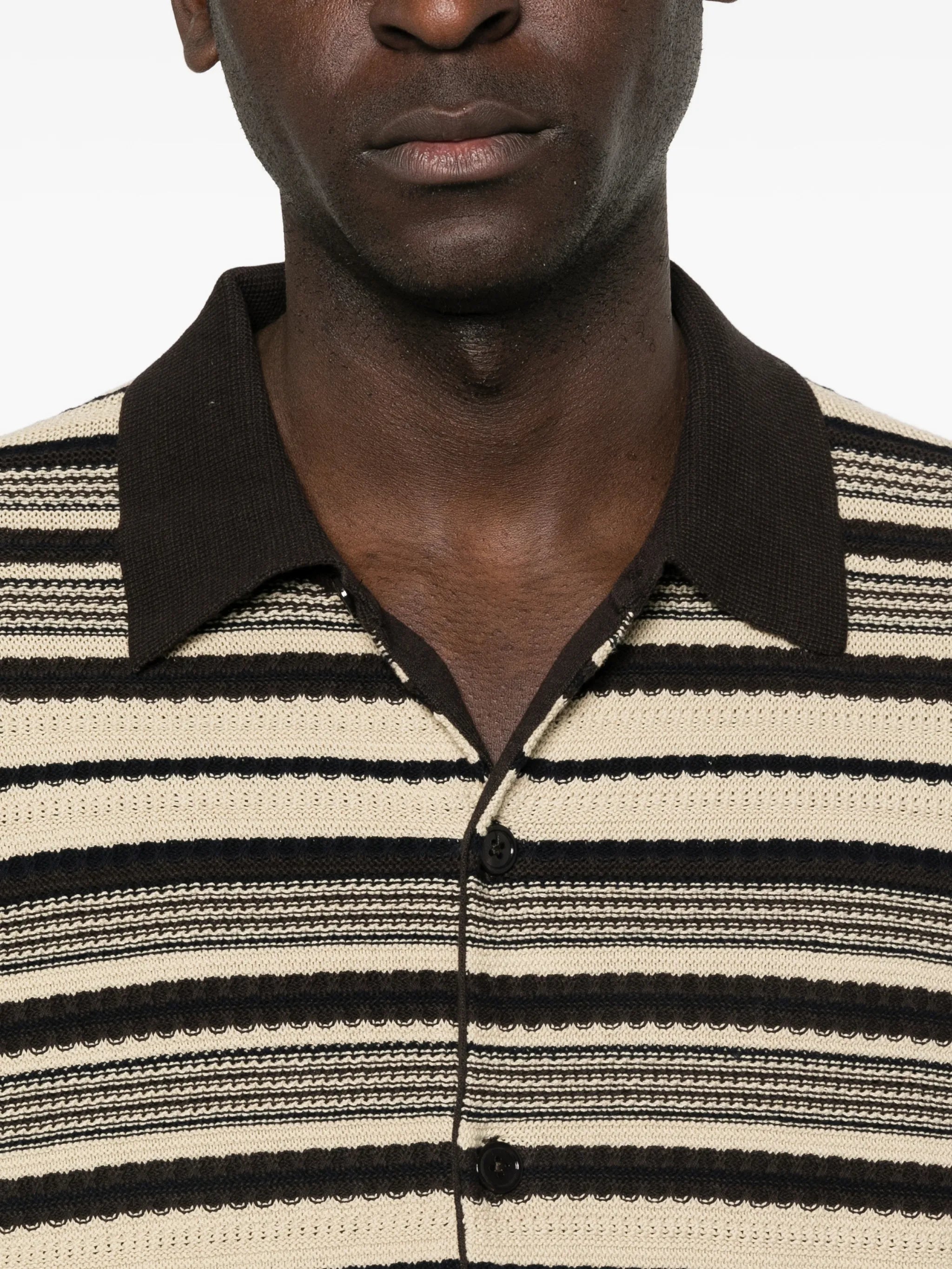 Nolan LS Polo 60016 striped-detail cardigan