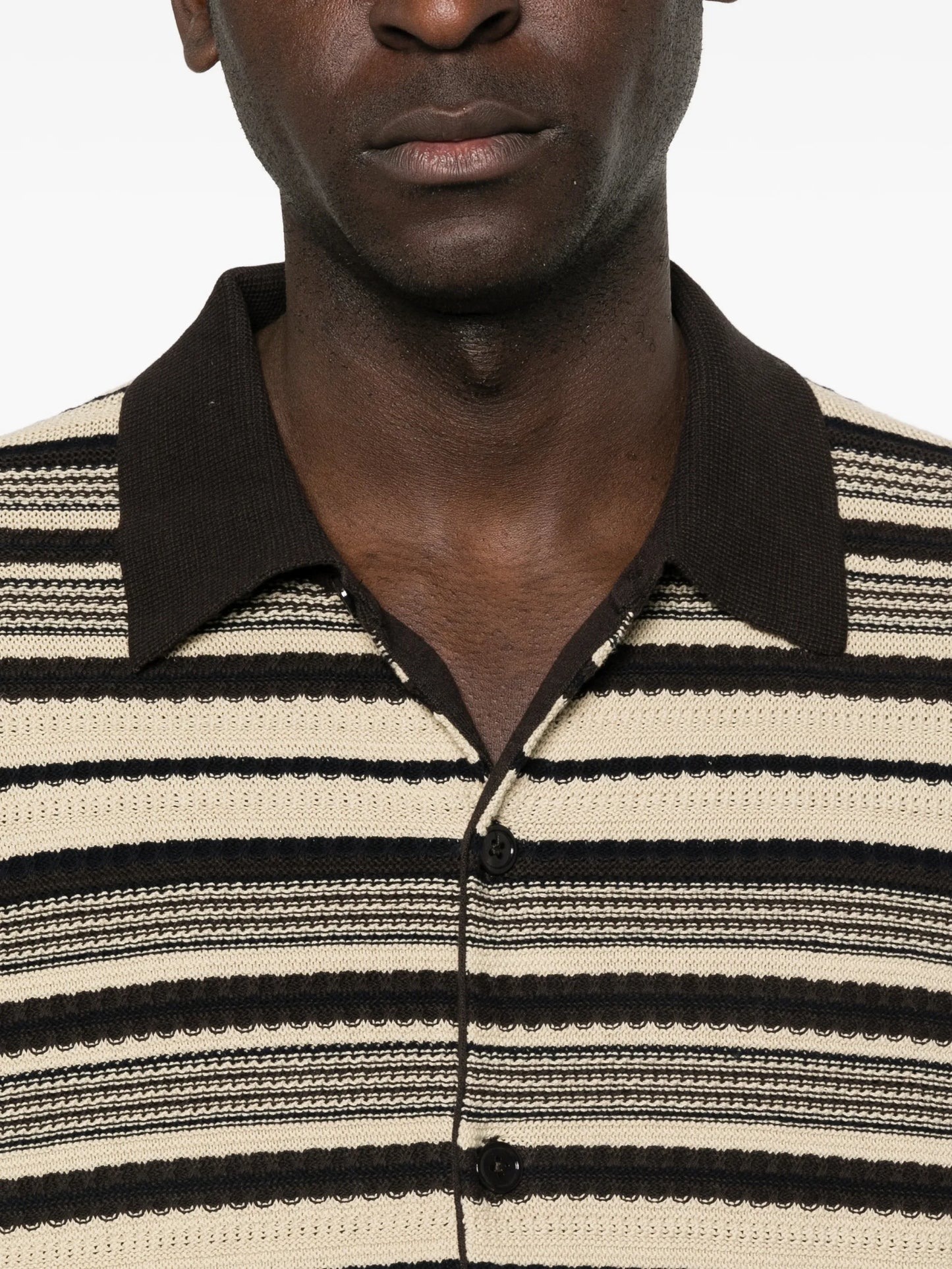 Nolan LS Polo 60016 striped-detail cardigan