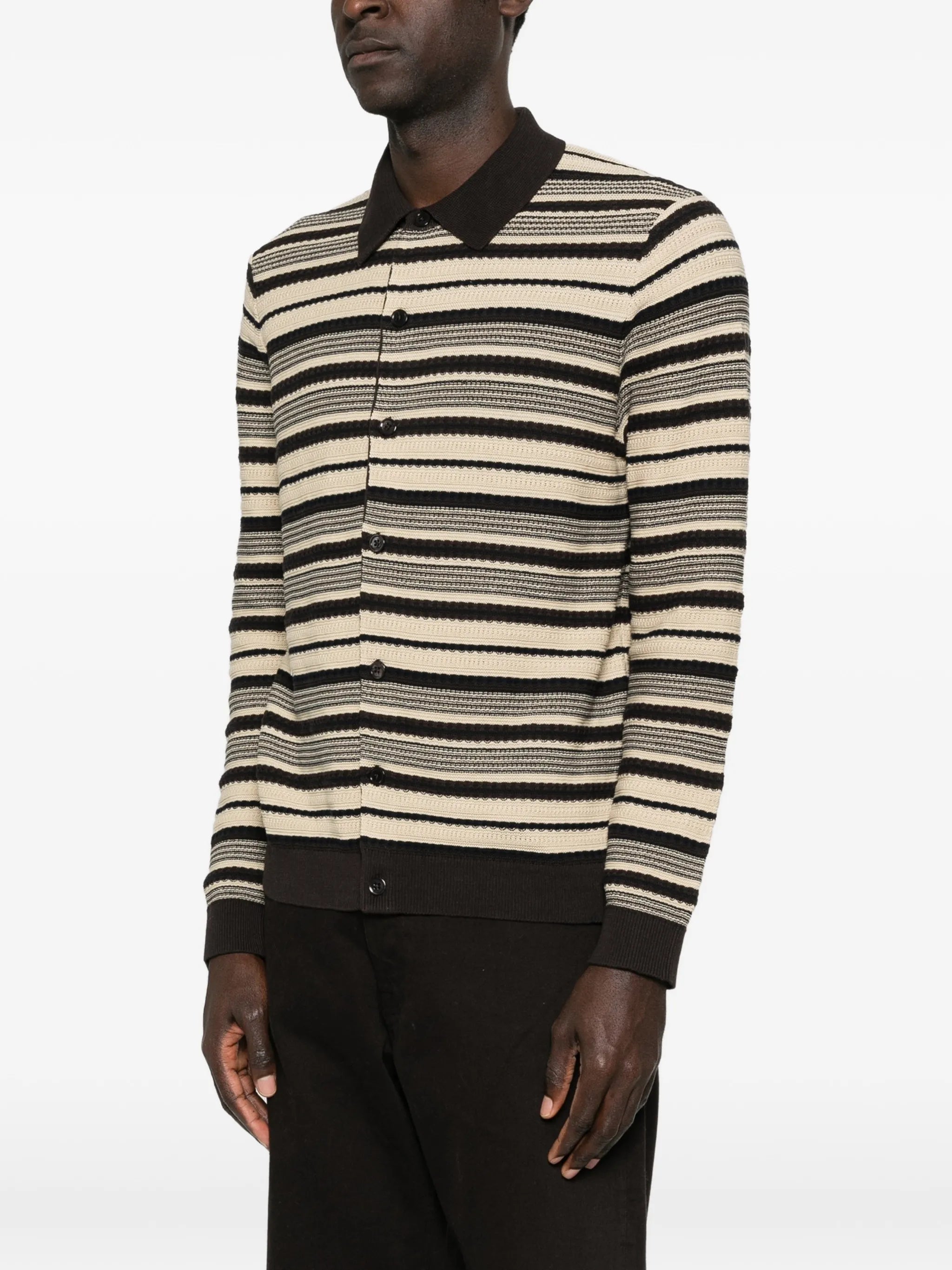 Nolan LS Polo 60016 striped-detail cardigan