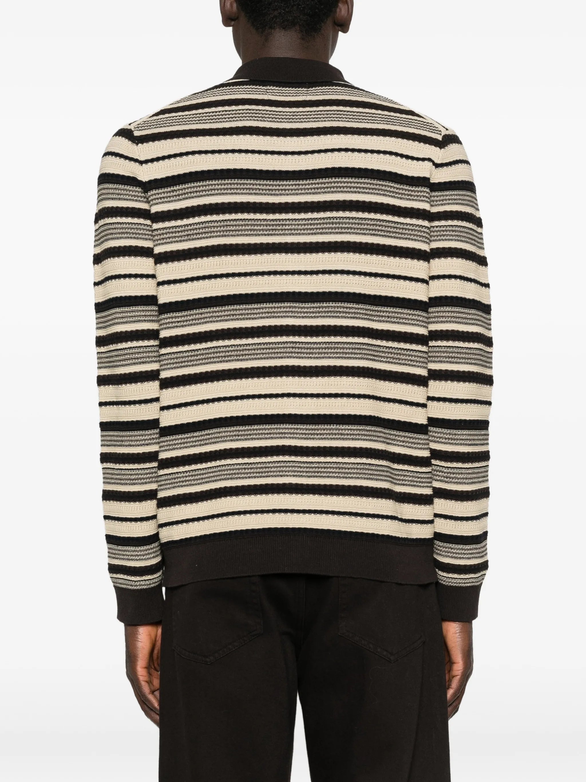 Nolan LS Polo 60016 striped-detail cardigan