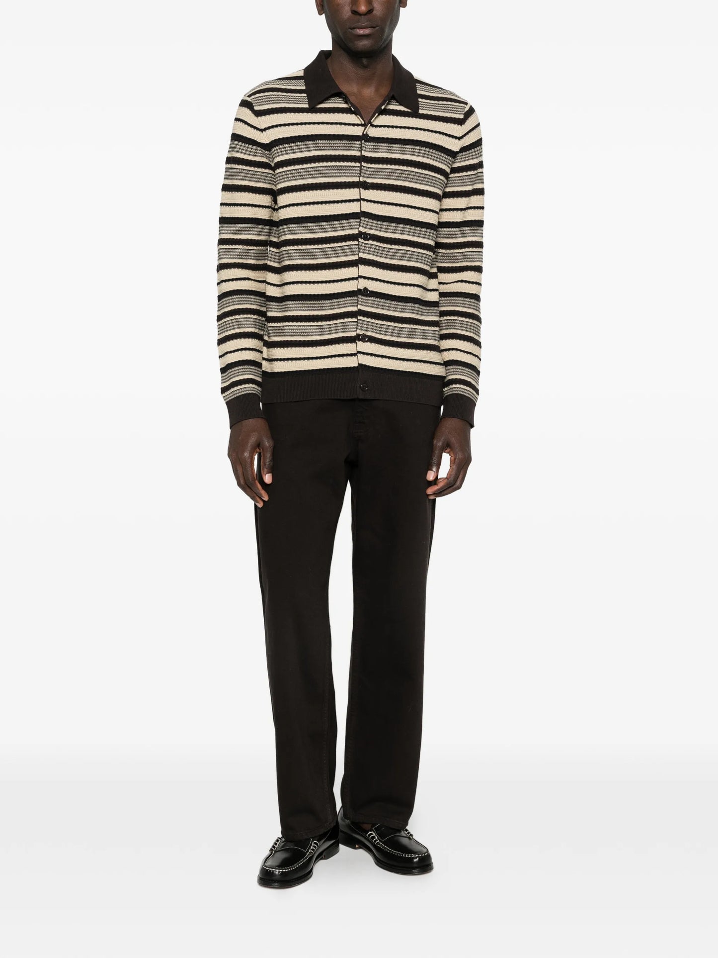 Nolan LS Polo 60016 striped-detail cardigan