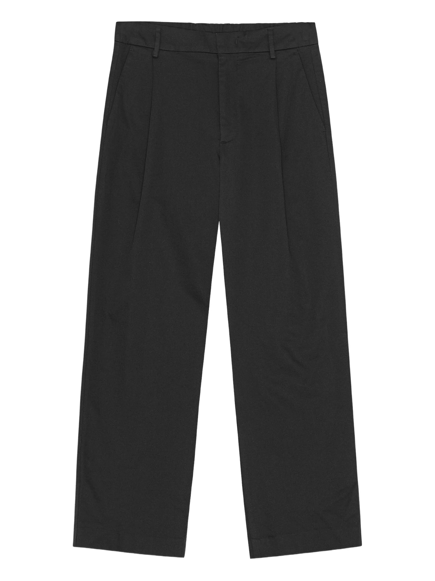 Relaxed-fit pleated trousers crafted from organic cotton with a lustrous satin finish.