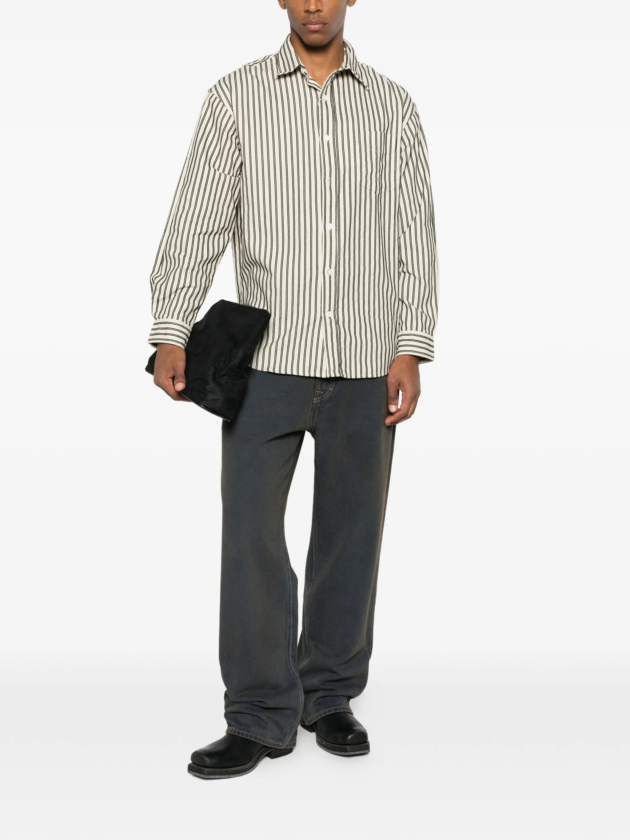 Skyler striped-pattern button-down shirt