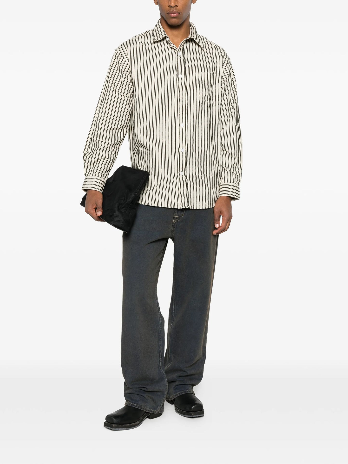 Skyler striped-pattern button-down shirt