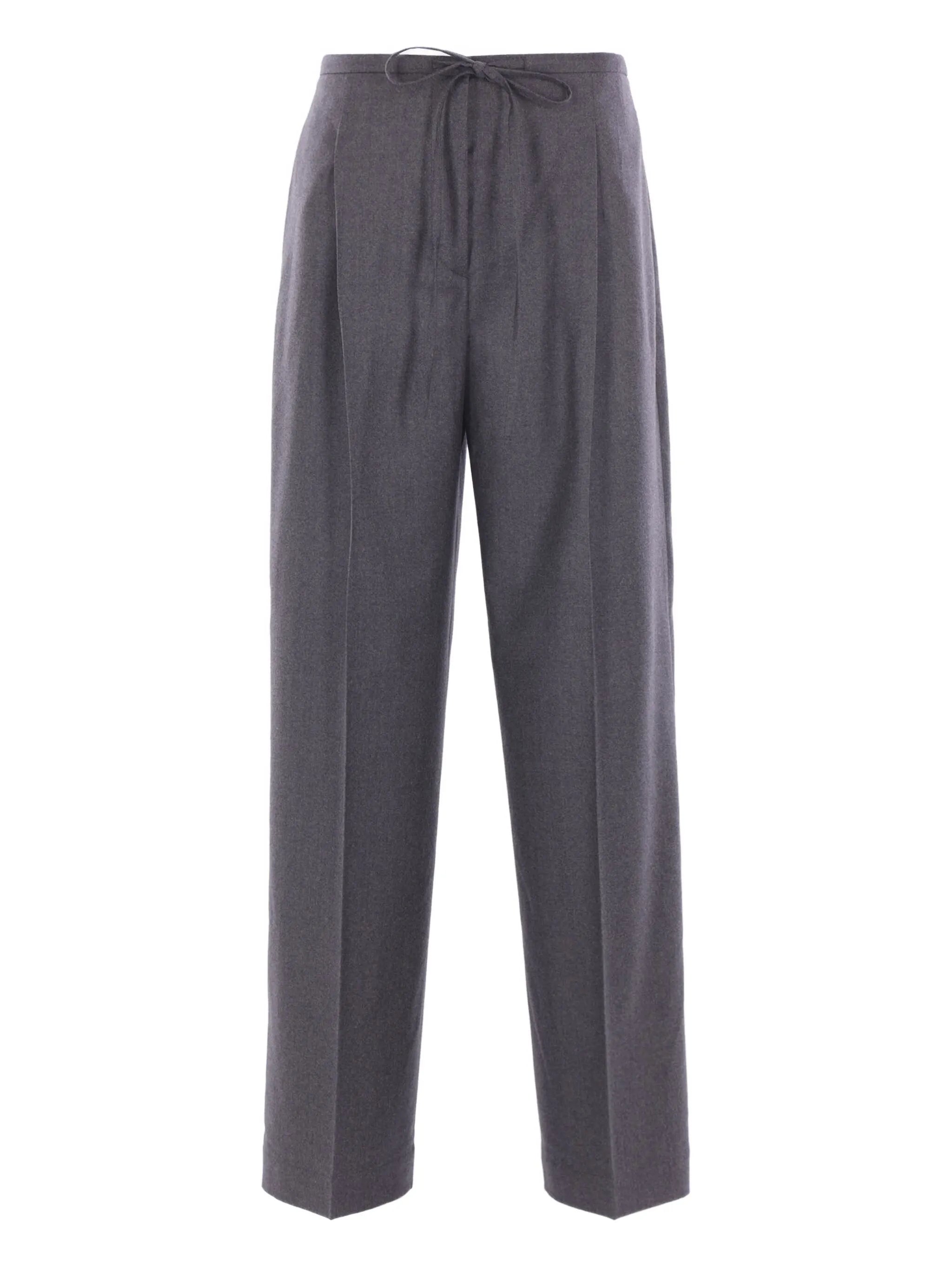 drawstring-waist pleated trousers