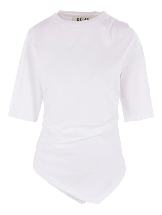 asymmetrical cotton T-shirt